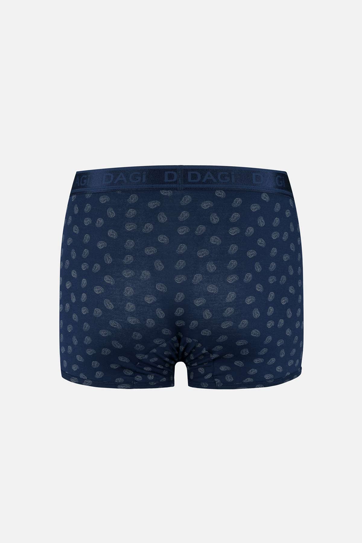 Lacivert-Mavi 3'lü Desenli Micro Modal Boxer