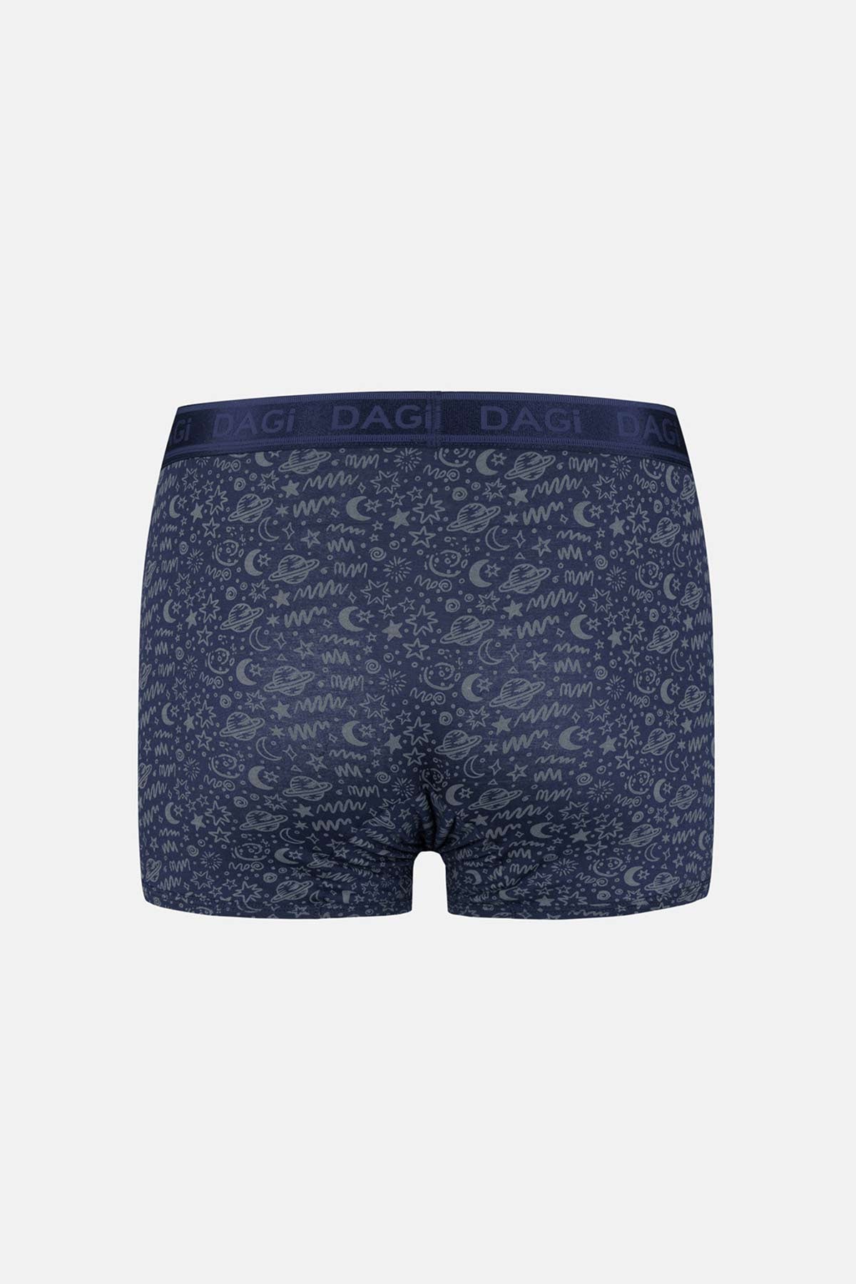 Lacivert-Antrasit 3'lü Desenli Micro Modal Boxer