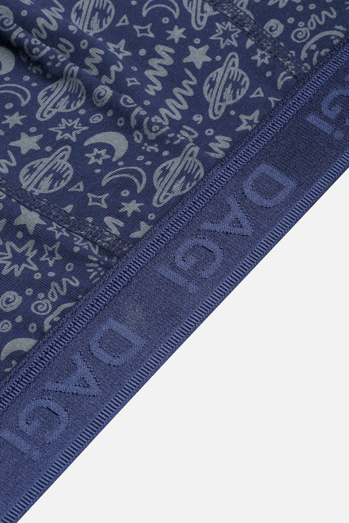Lacivert-Antrasit 3'lü Desenli Micro Modal Boxer