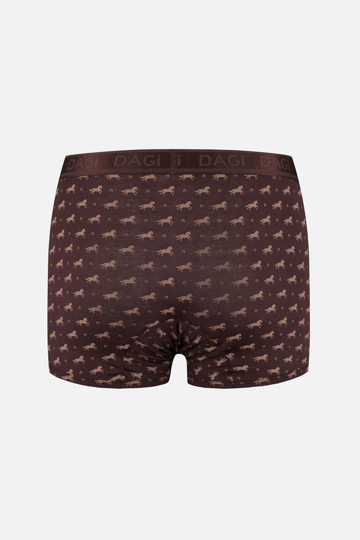 Bordo-Kahve 3'lü Desenli Micro Modal Boxer