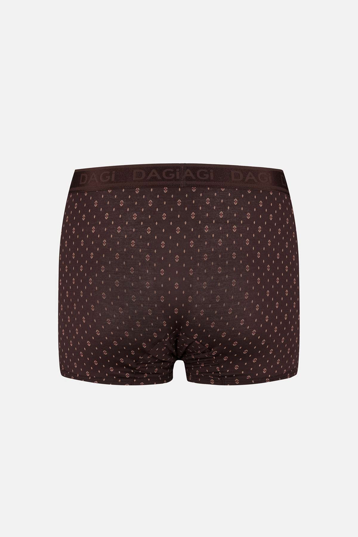 Siyah-Mocha 3'lü Desenli Micro Modal Boxer