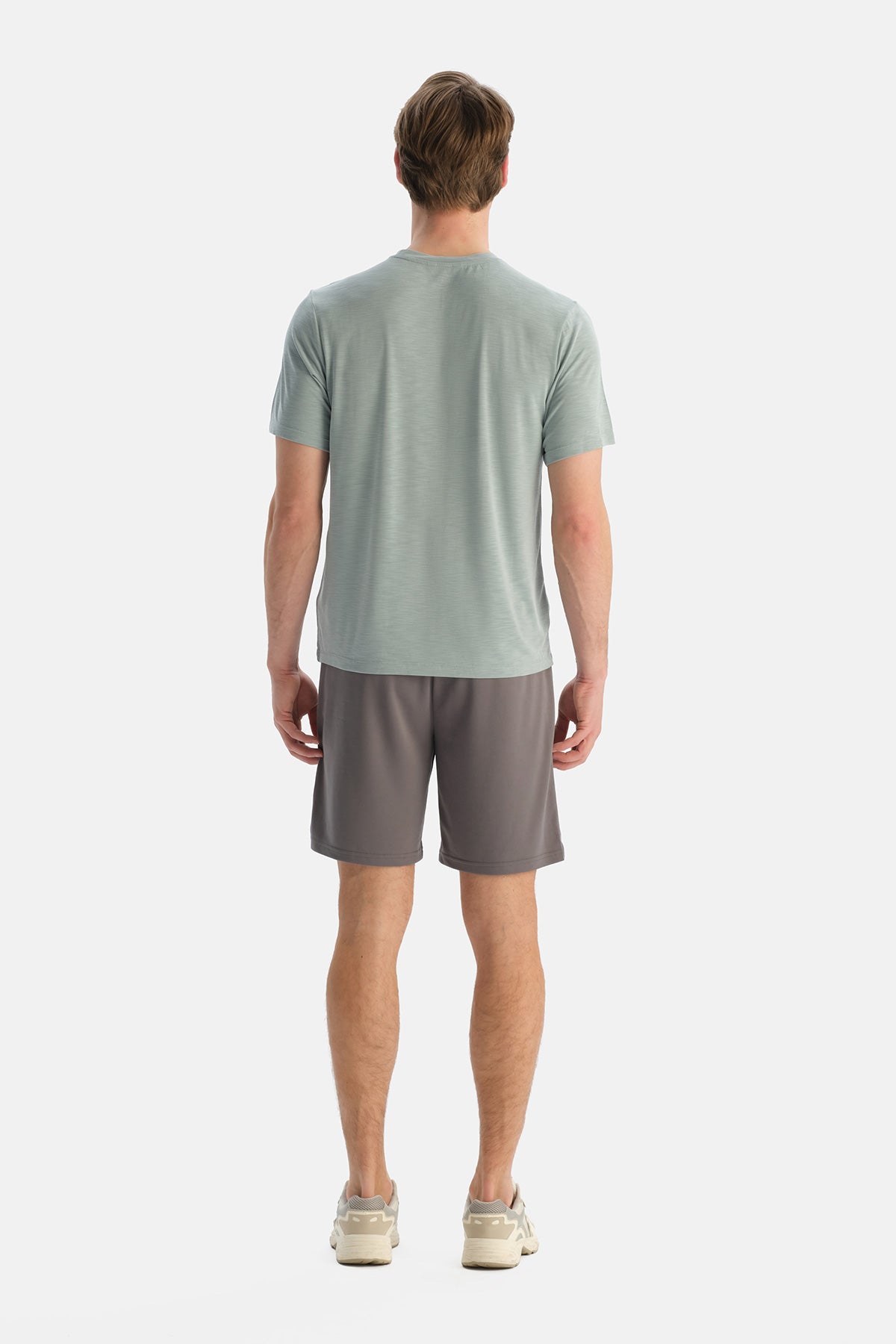 Mint Yeşili Bisiklet Yaka Modal Karışımlı Suprem Tişört