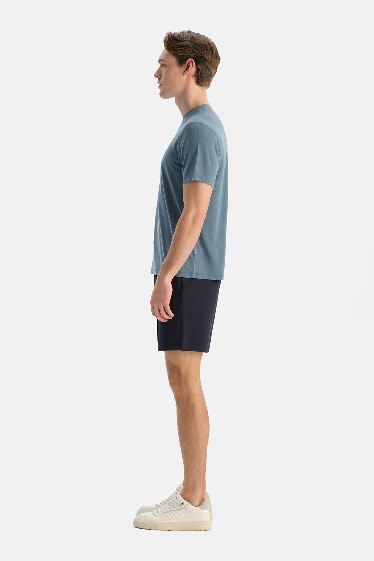 Lacivert Nervür Detaylı Modal Şort