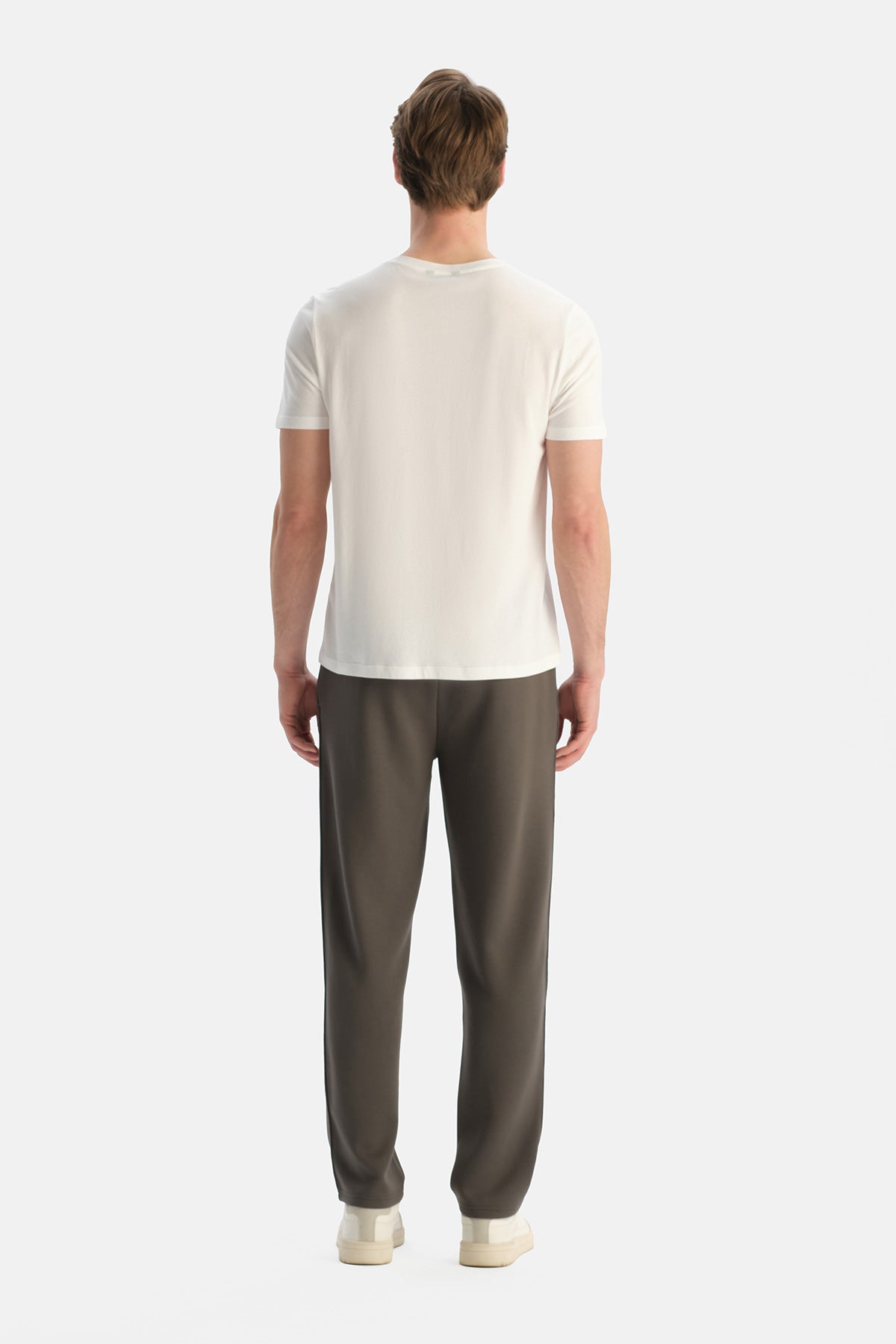 Haki Yan Biye Detaylı Pantolon