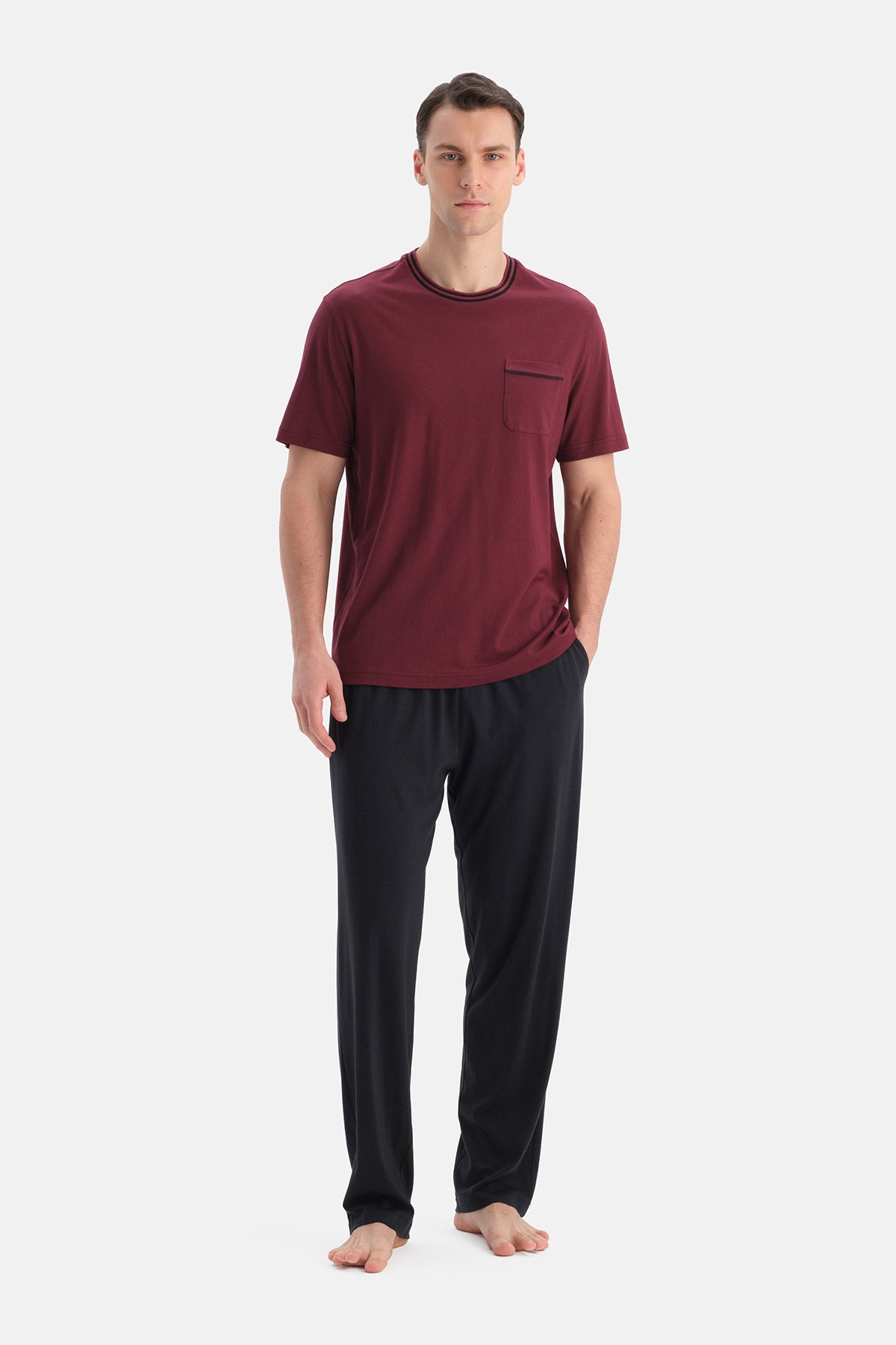 KISA KOLLU PAMUK MODAL TİŞÖRT PANTOLON TAKIM