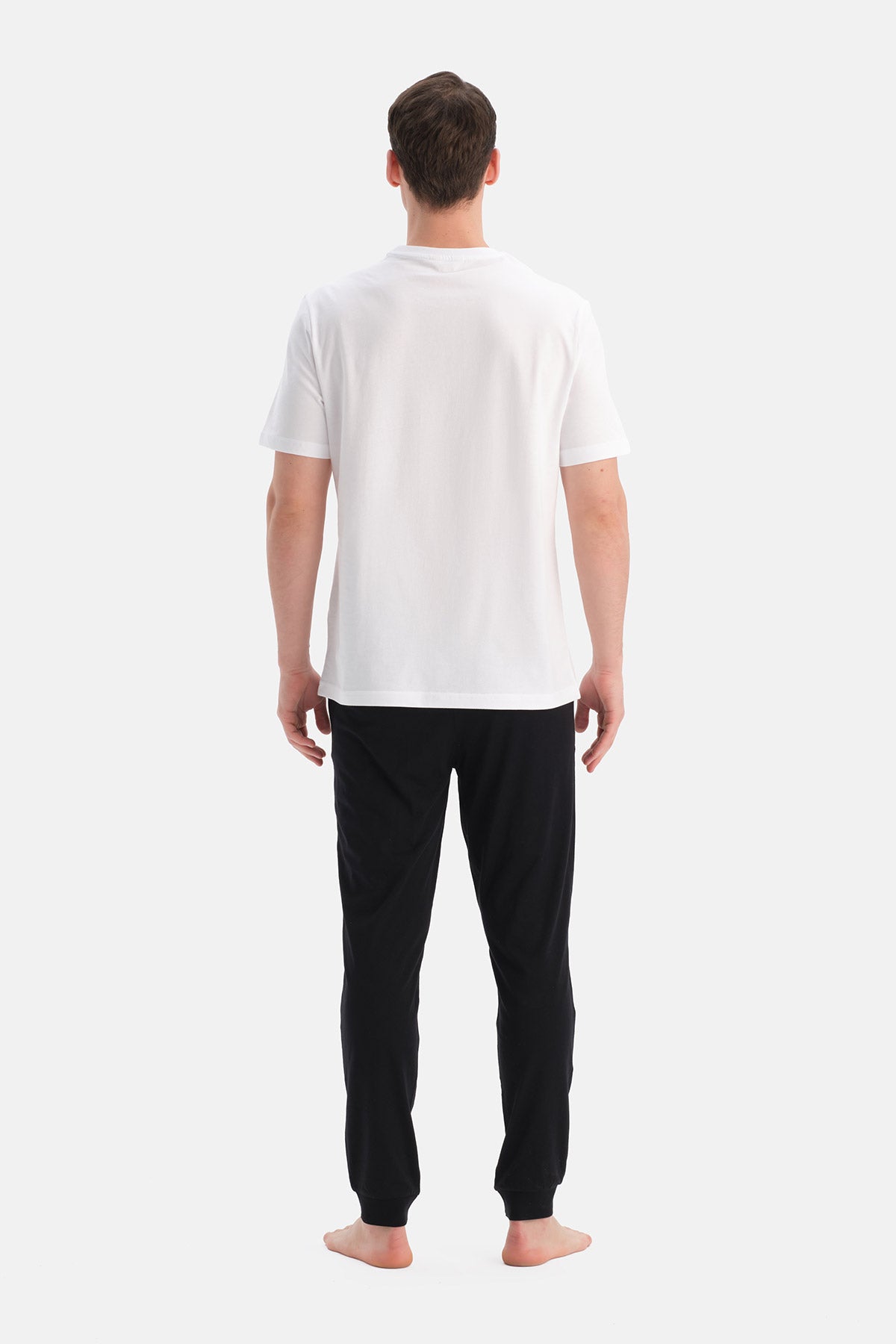 Lacivert-Siyah Pamuk Modal Örme Ikili Pijama Altı