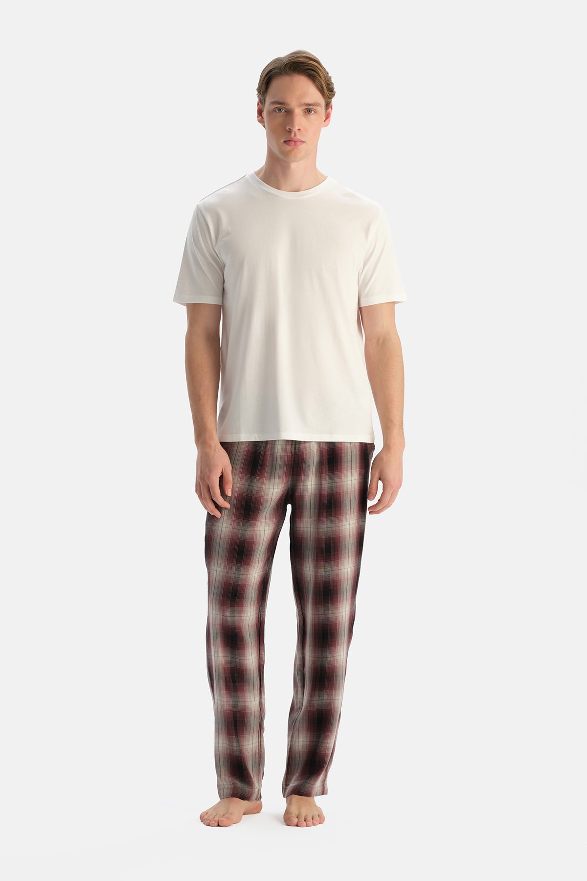 Multicolor Ekoseli Dokuma Pantolon