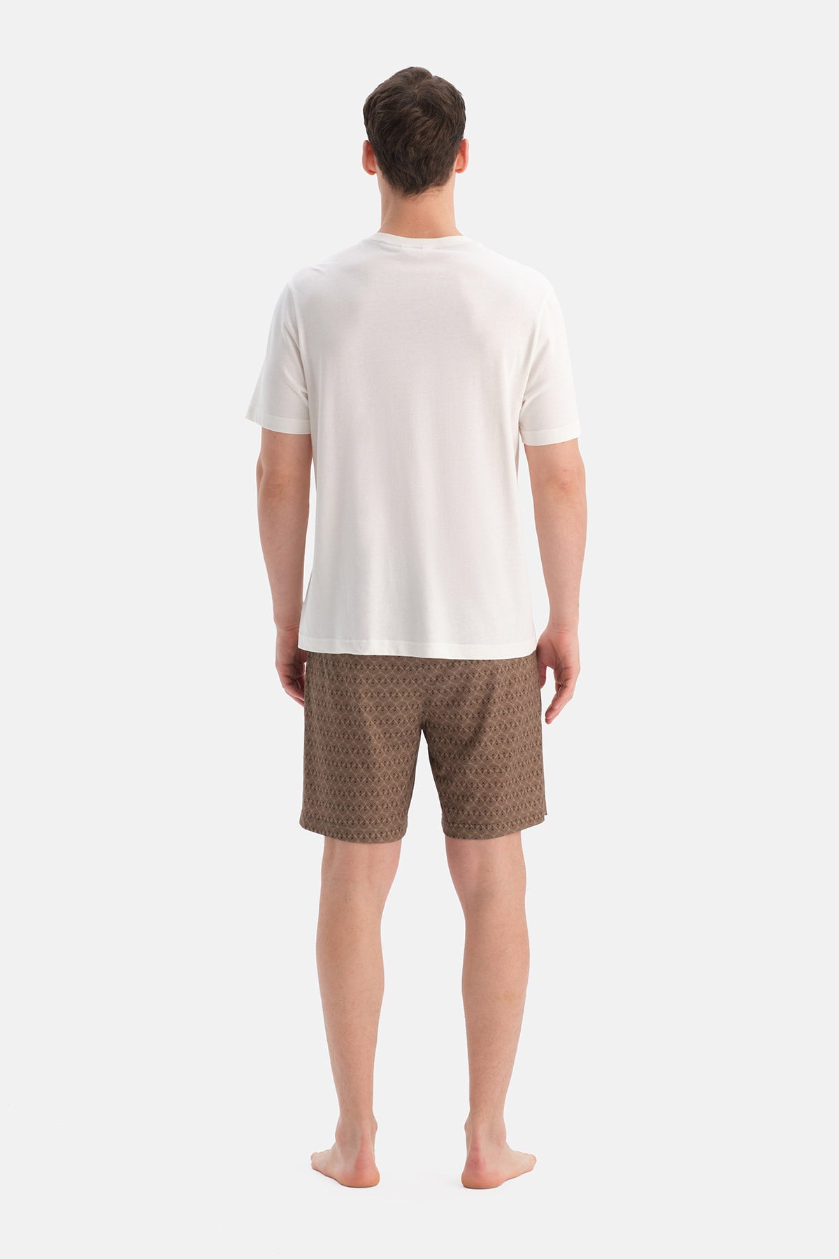 V YAKA KISA KOLLU PAMUK MODAL TİŞÖRT ŞORT TAKIM