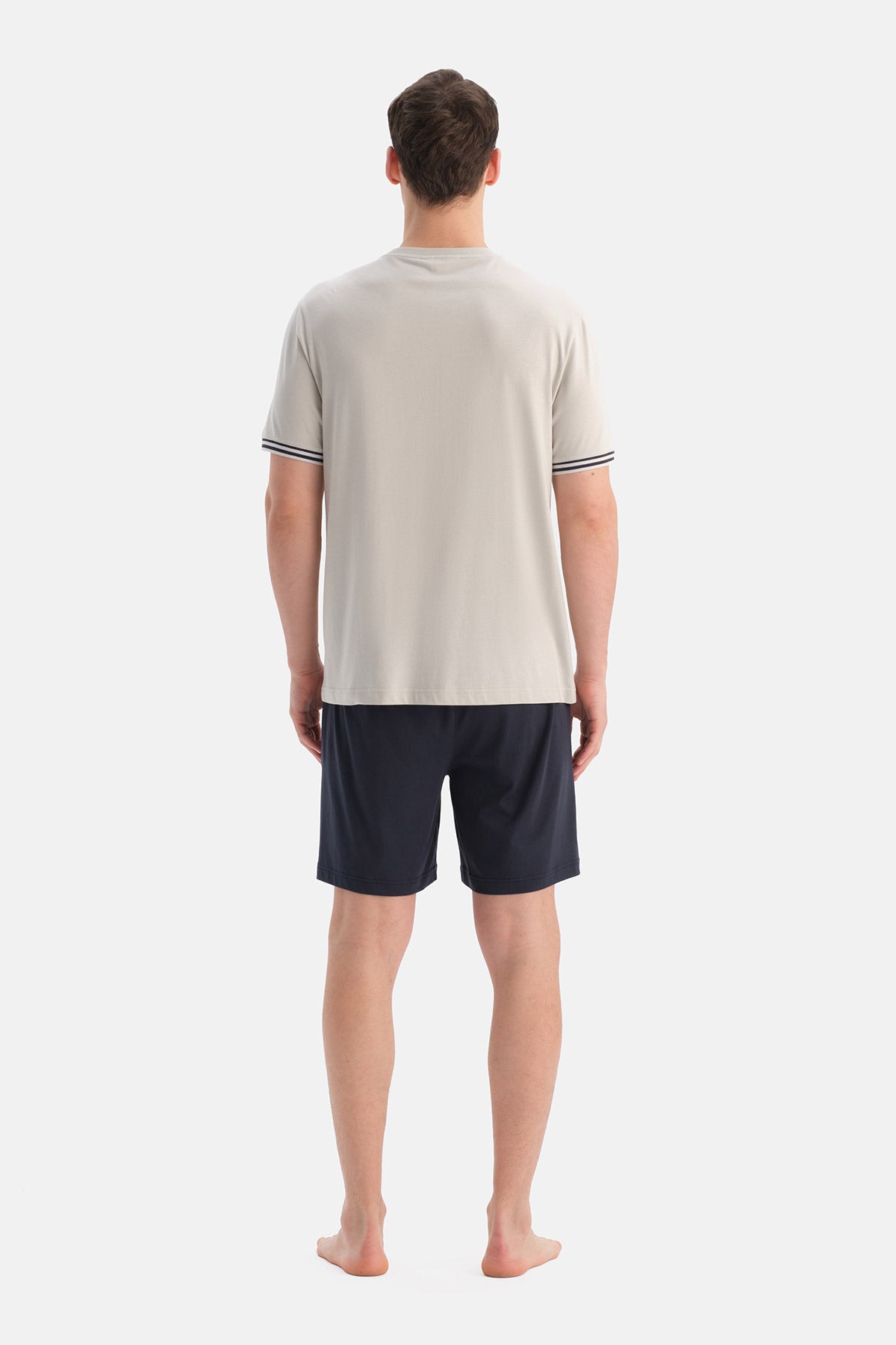 KISA KOLLU CEPLİ PAMUK MODAL TİŞÖRT ŞORT TAKIM