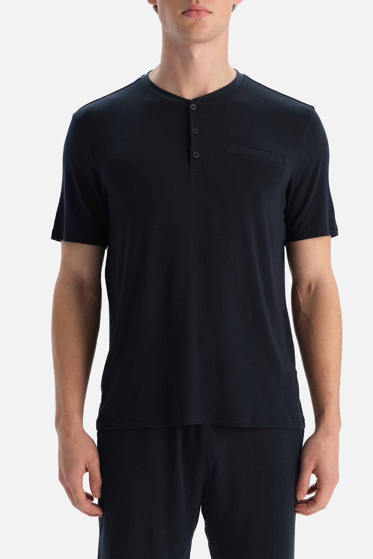 Lacivert Kısa Kollu Patlı Tişört Şort Cooling Takım