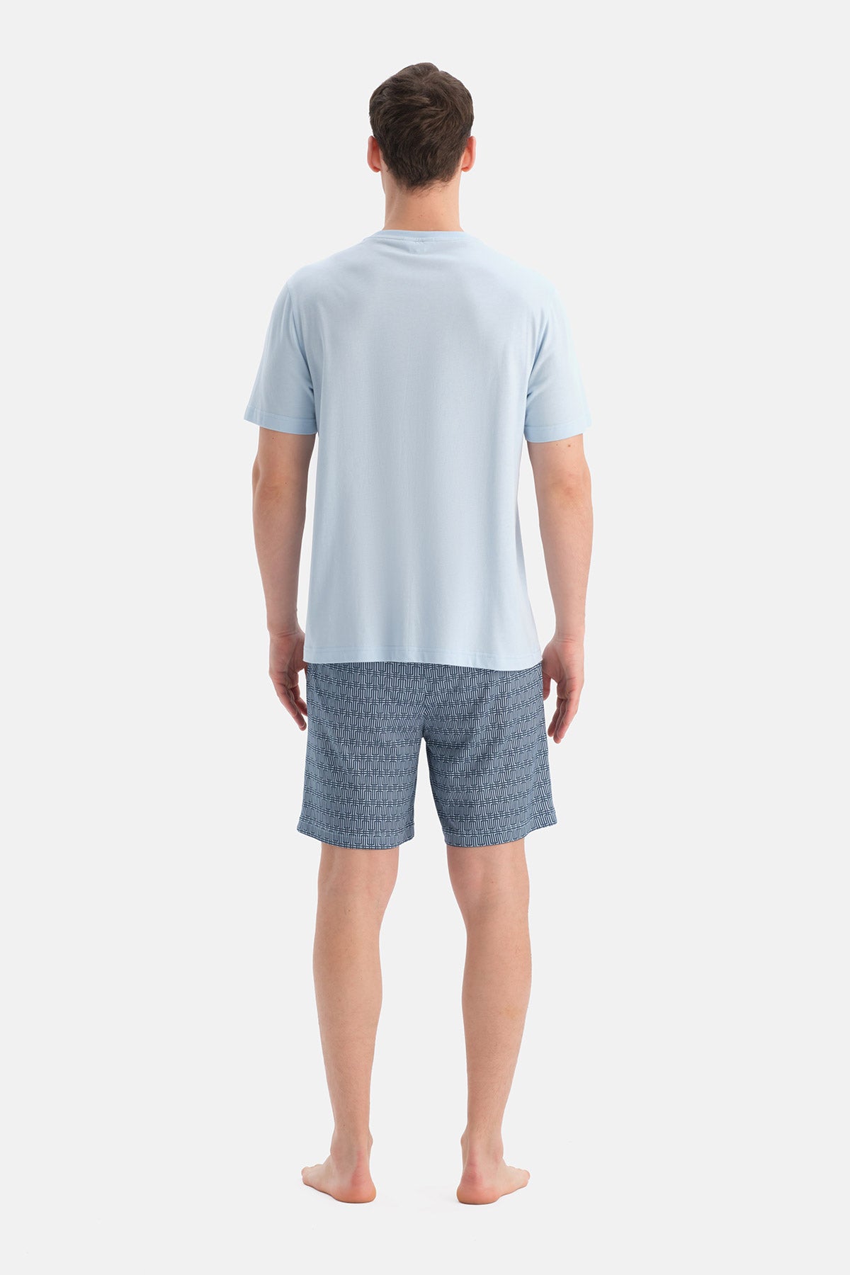 BİSİKLET YAKA BASKI DETAYLI TİŞÖRT ŞORT TAKIM