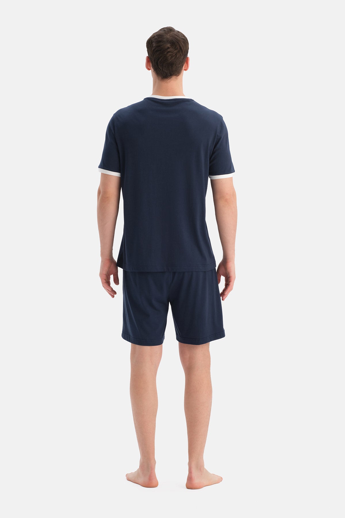 BİSİKLET YAKA KOL DETAYLI TİŞÖRT ŞORT TAKIM