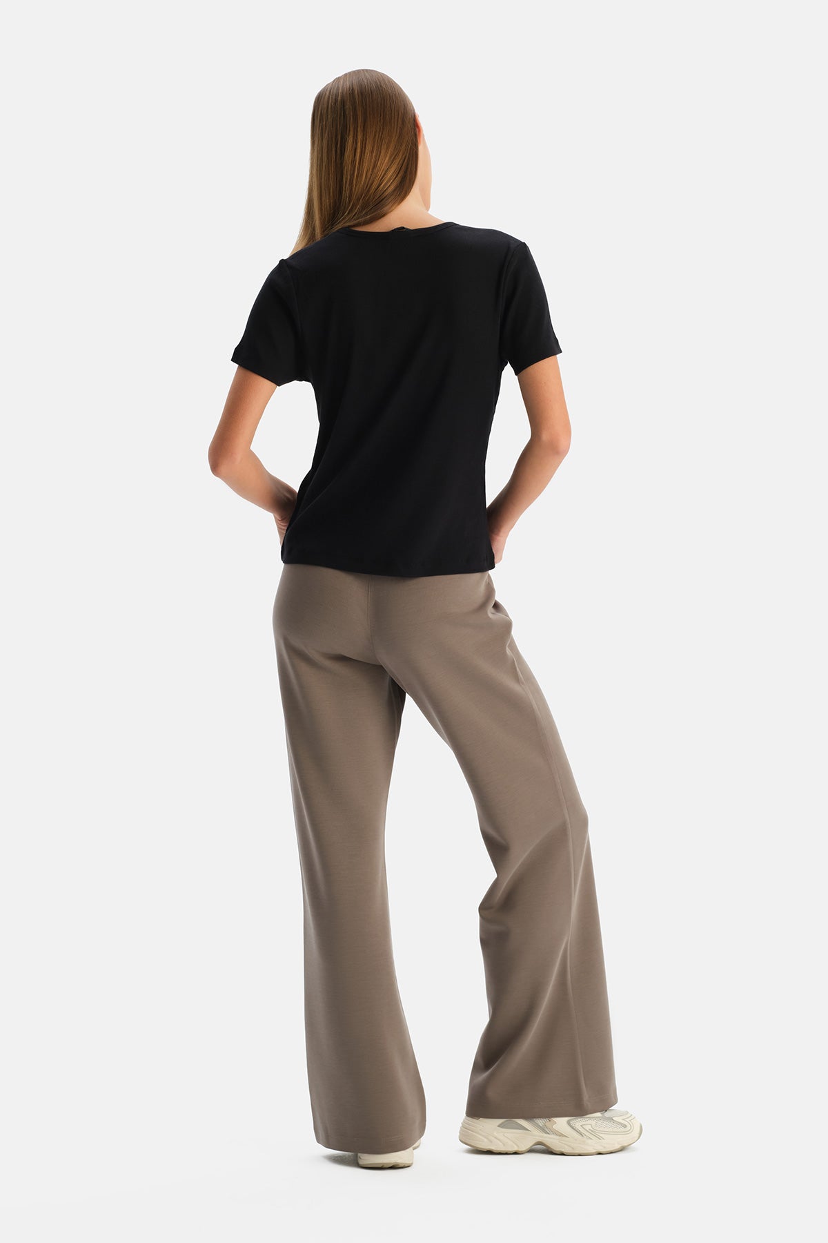 Siyah Rib Modal Basic Tişört