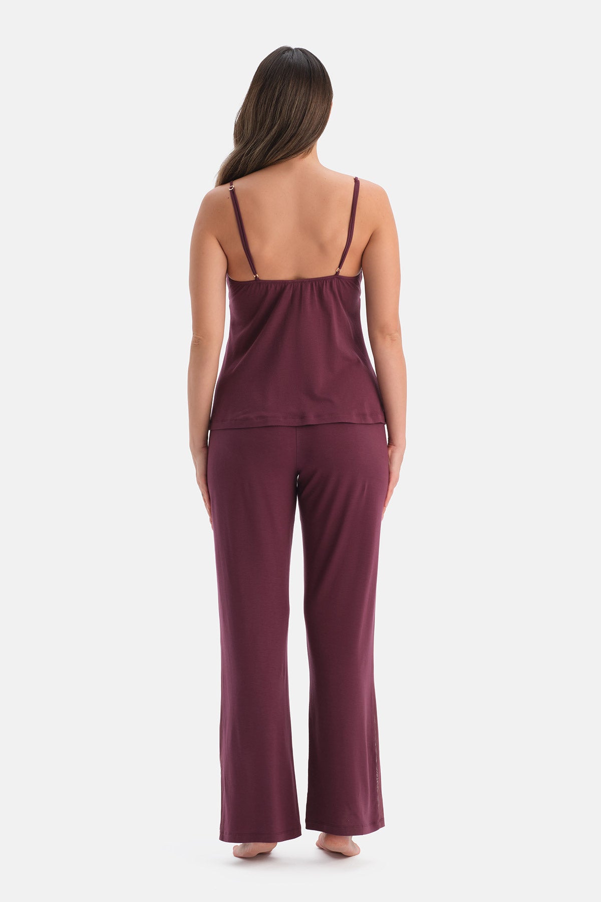 Bordo Dantel Detaylı Sütyen