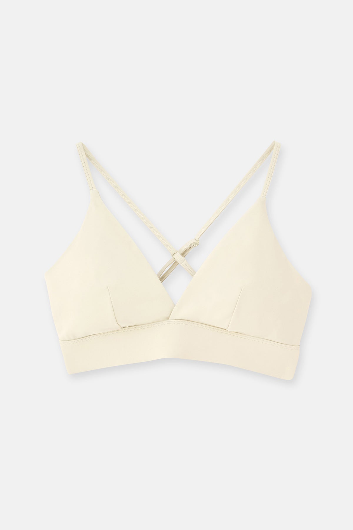 Ekru Çapraz Bel Detaylı Sporcu Sütyeni
