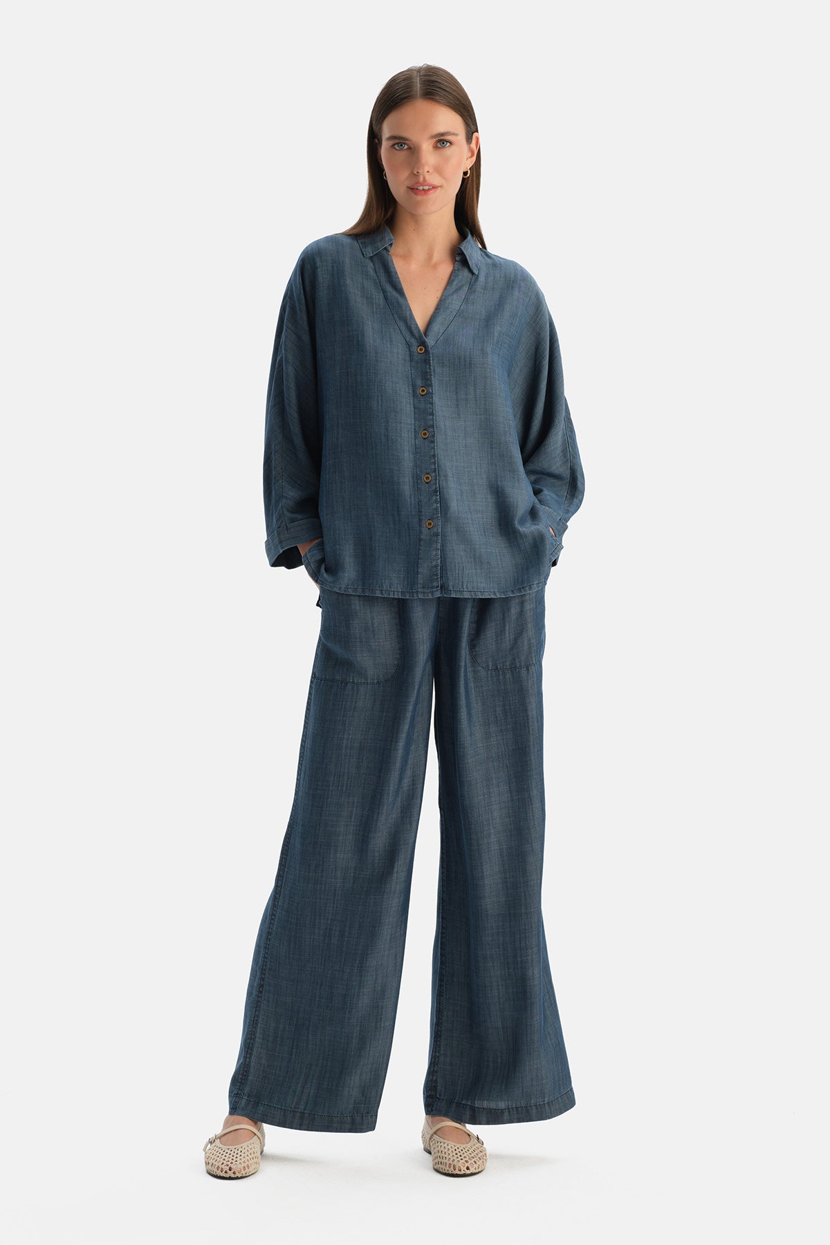 Indigo Tencel Denim Pantolon