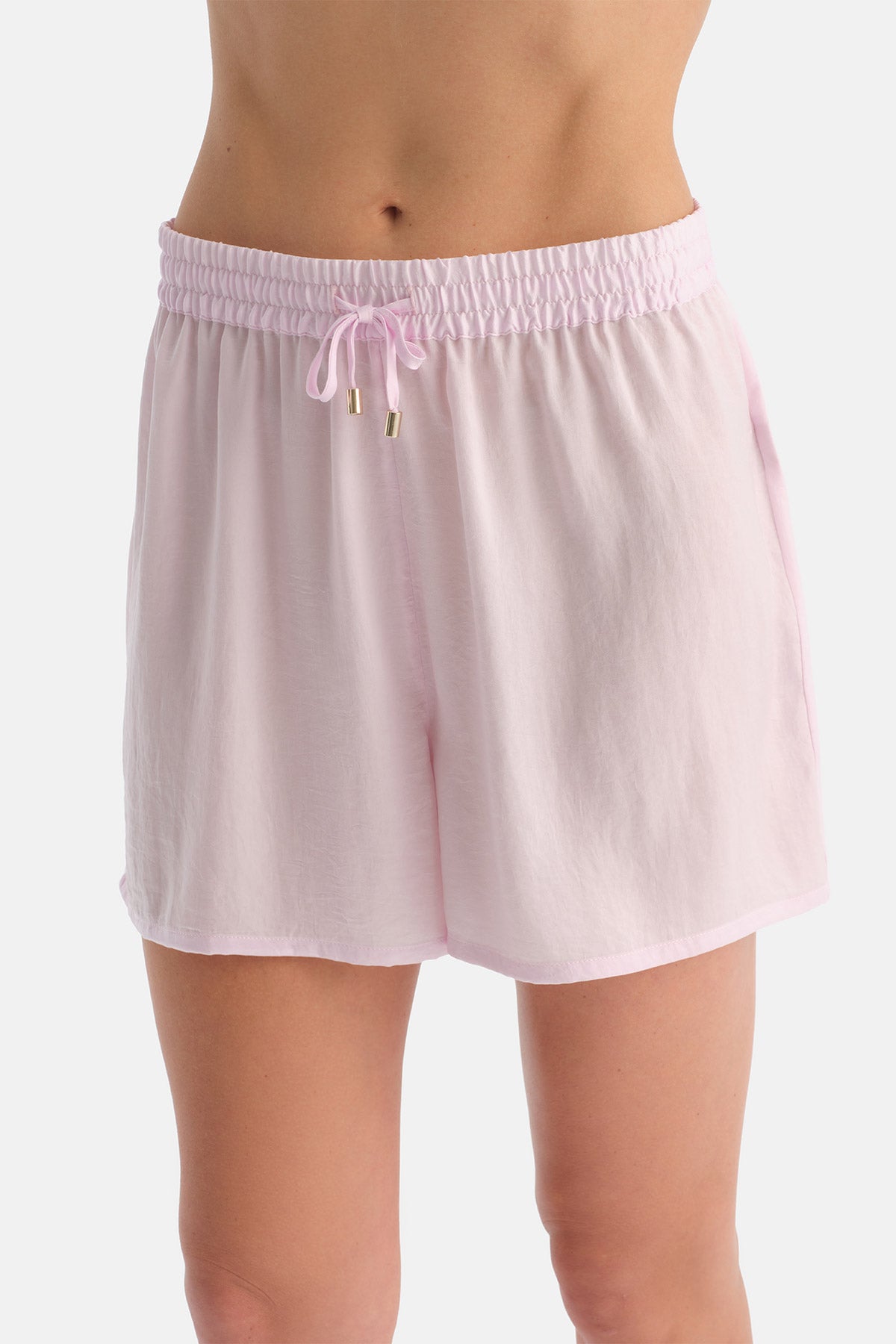 Açık Pembe Dokuma Şort