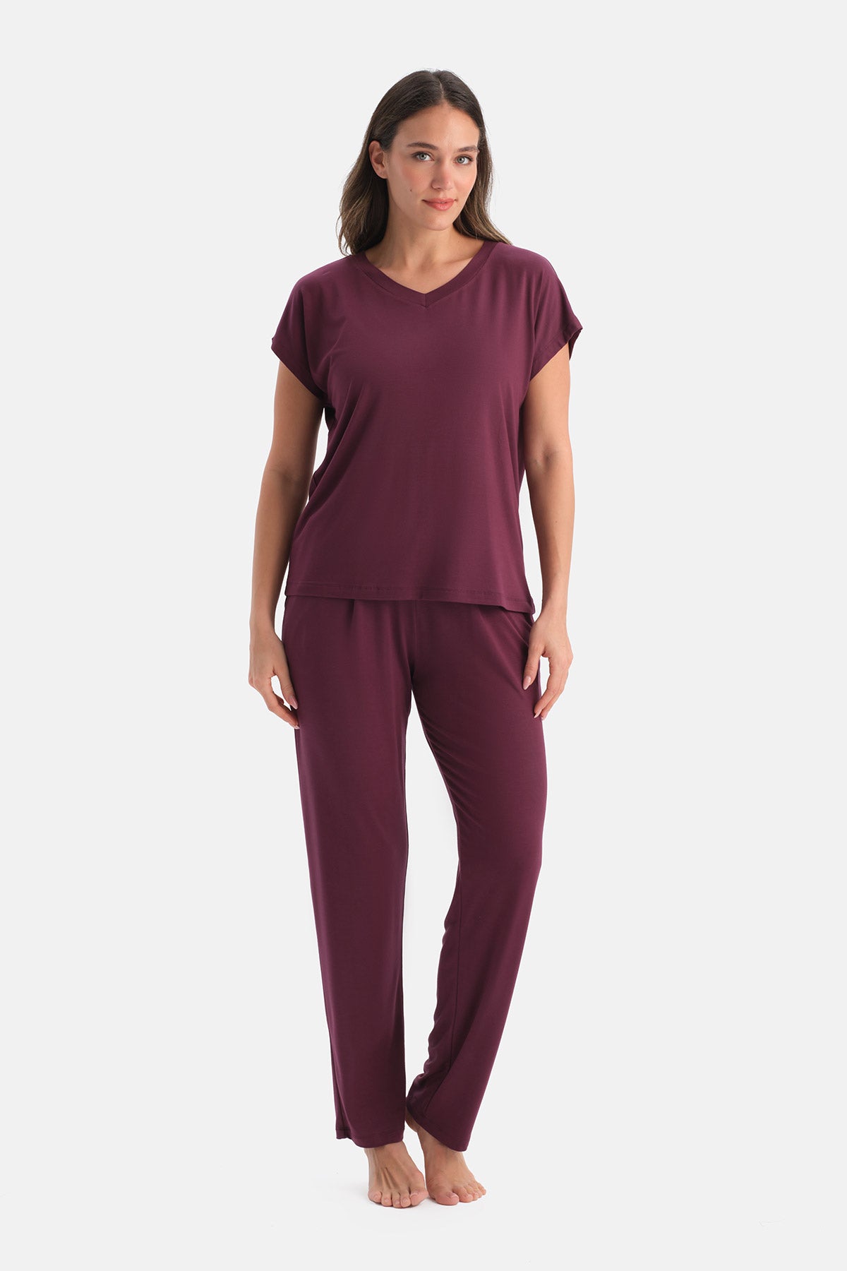 V YAKA SİROVİSKON TİŞÖRT PANTOLON TAKIM