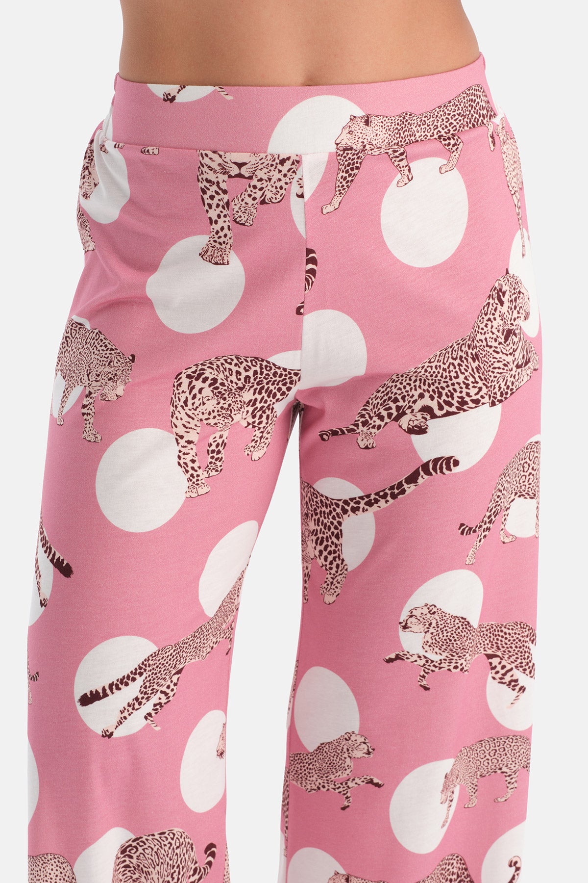 LEOPAR DESENLİ PAMUK MODAL GÖMLEK PANTOLON TAKIM