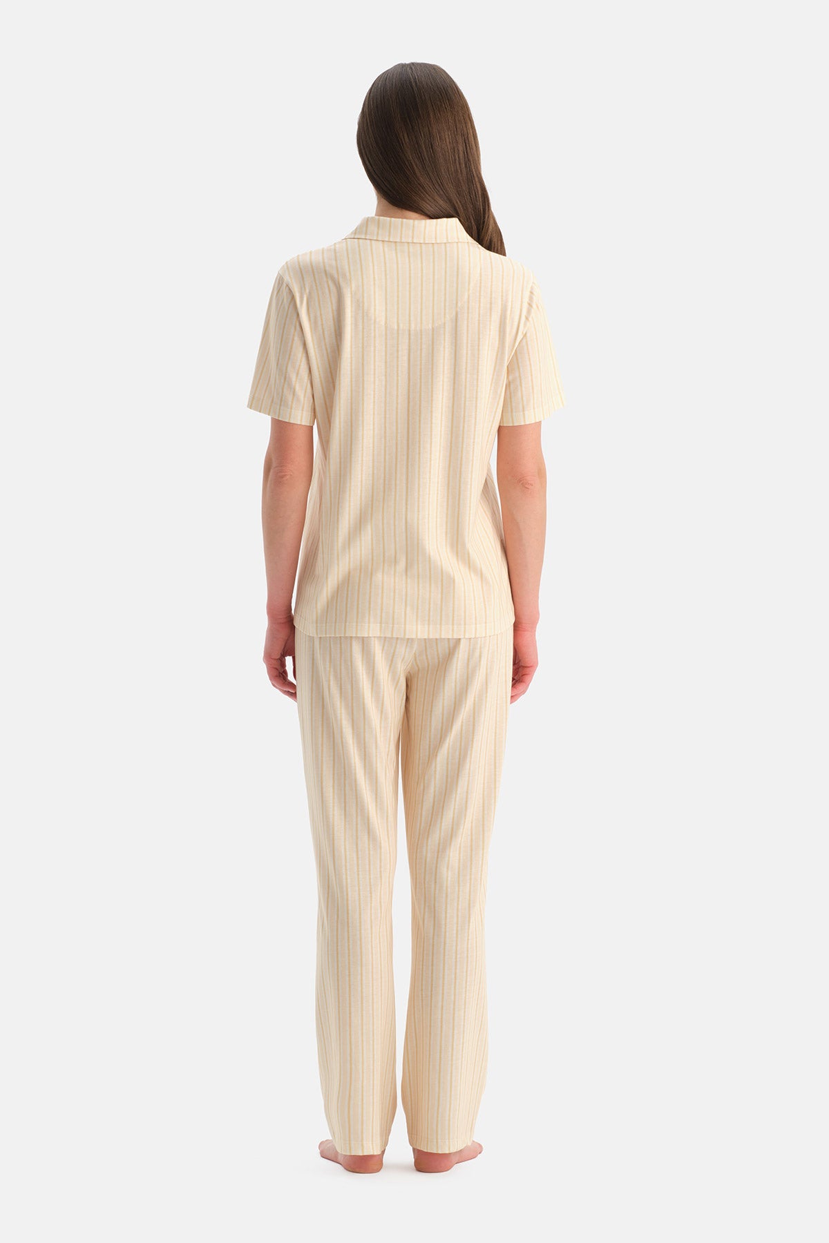 ÇİZGİLİ PAMUK MODAL GÖMLEK PANTOLON TAKIM
