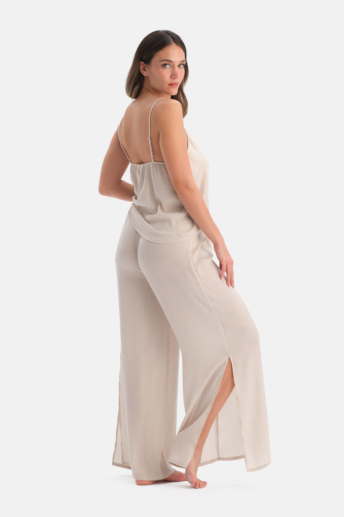 YIRTMAÇ DETAYLI DOKUMA ATLET PANTOLON TAKIM