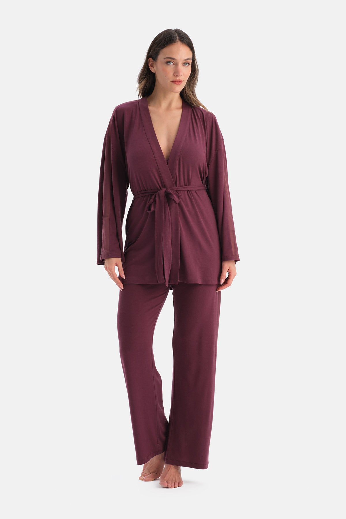 Bordo Dantel Detaylı Sütyen