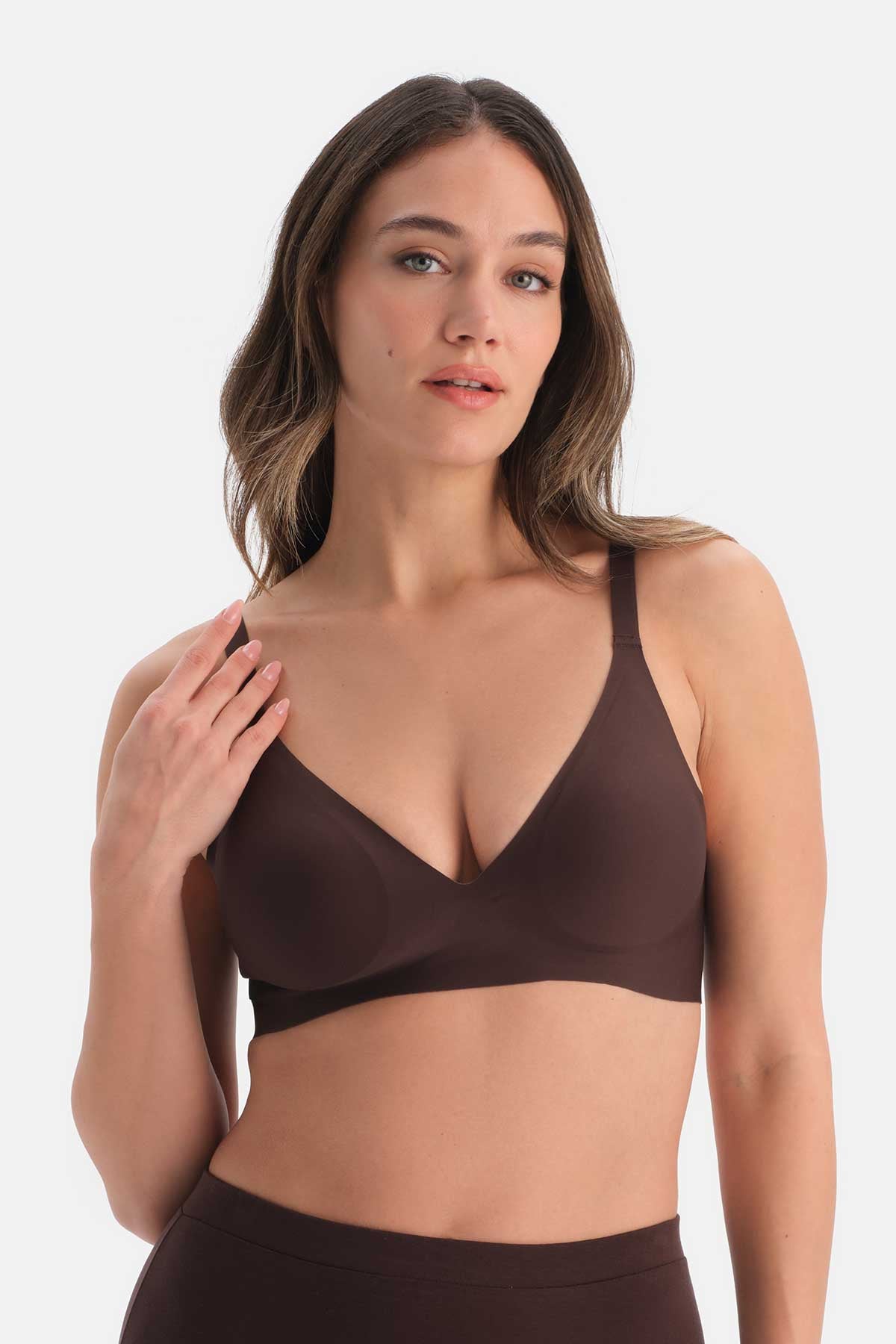 Kahverengi 1135KC Suzıe Balensiz Dikişsiz Sütyen