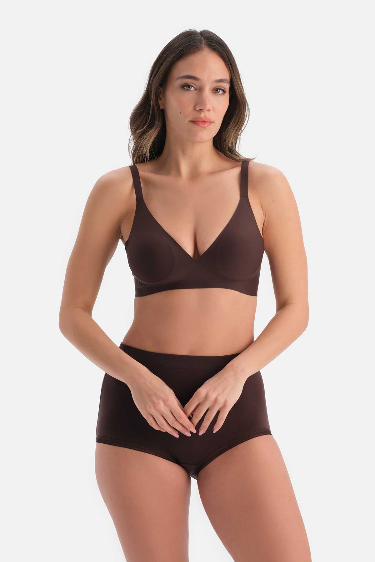 Kahverengi 1135KC Suzıe Balensiz Dikişsiz Sütyen