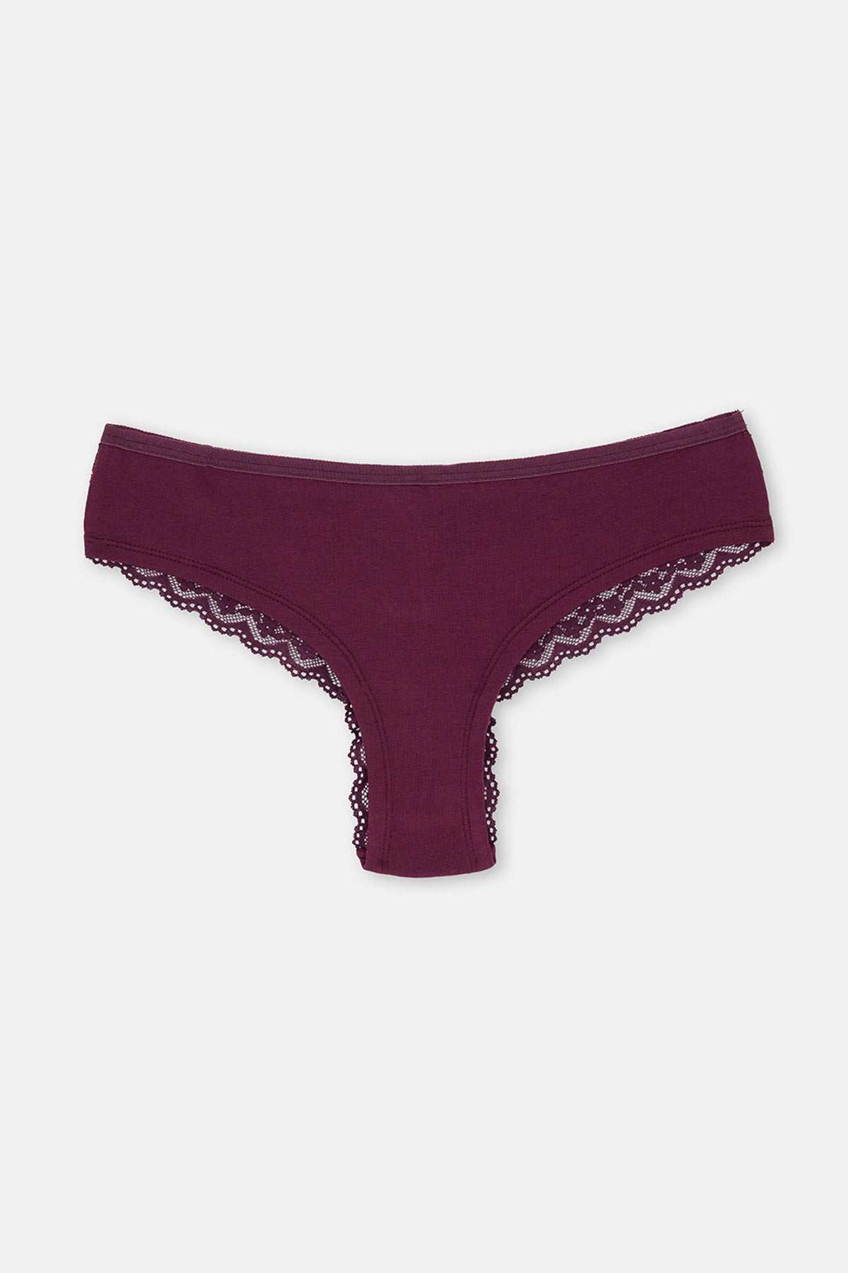 3'LÜ ARKASI DANTEL DETAYLI DÜZ BRAZILIAN KÜLOT