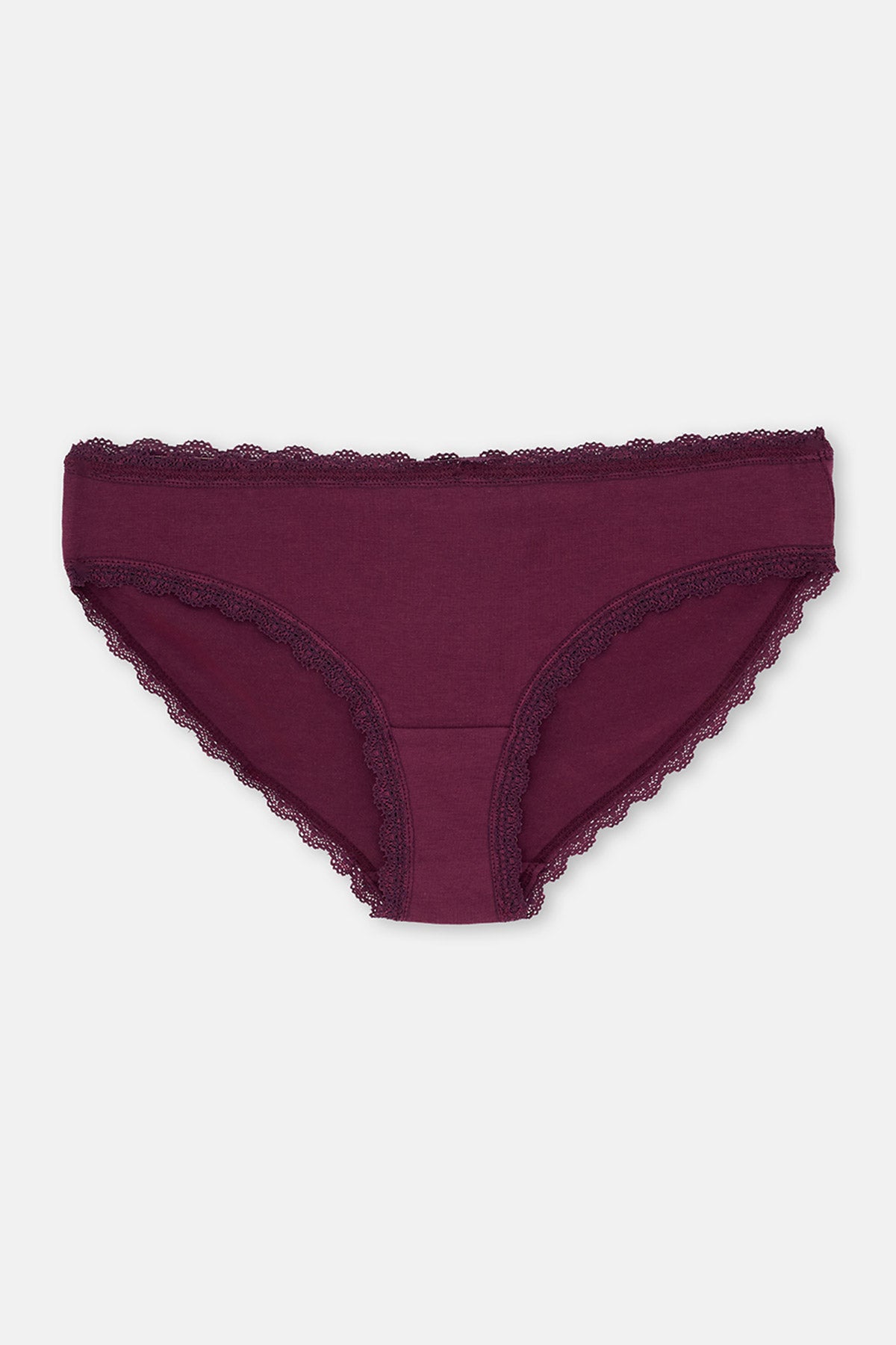 3'LÜ BEL VE PAÇA DANTEL DETAYLI DÜZ HIPSTER KÜLOT