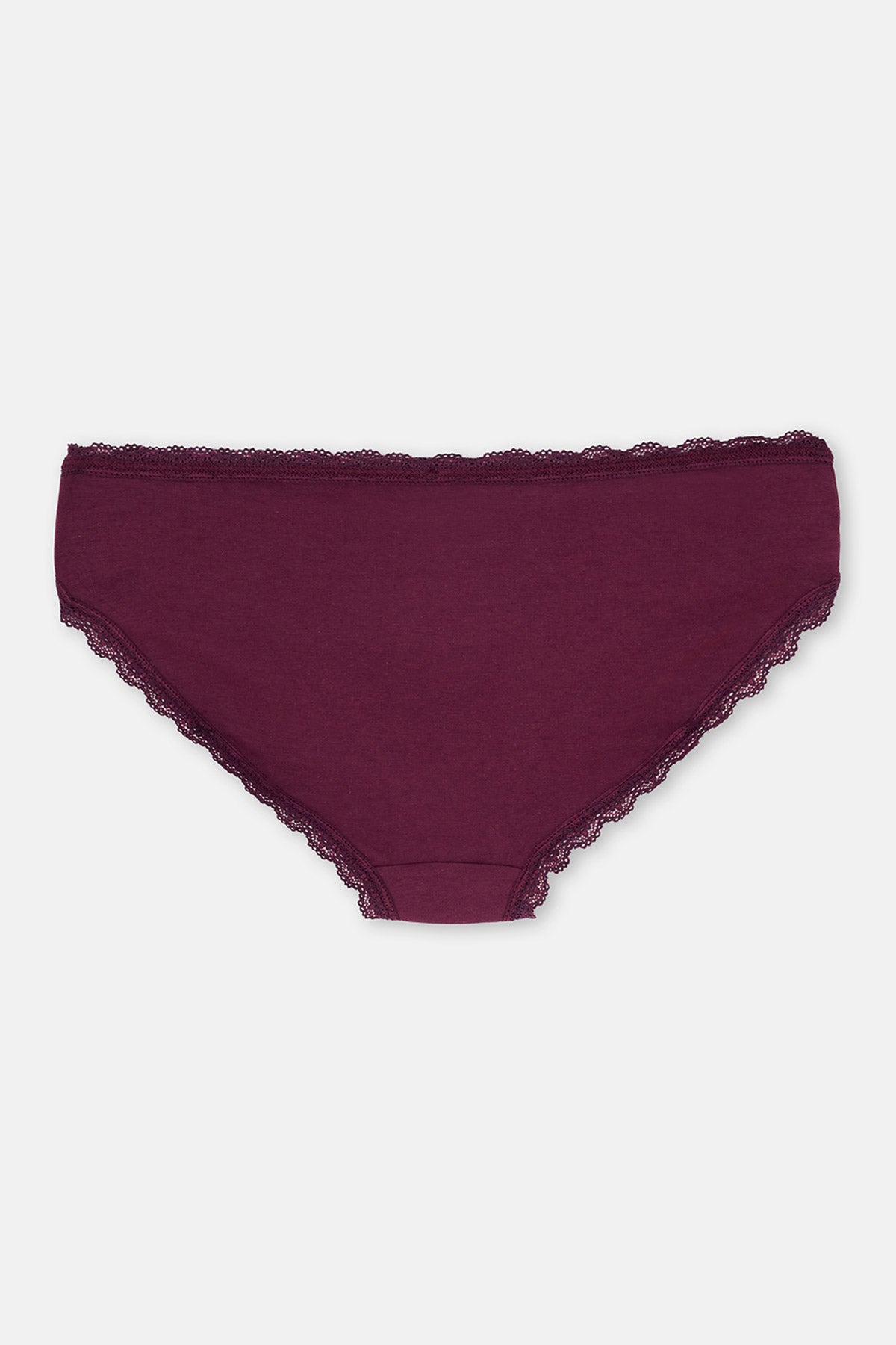 3'LÜ BEL VE PAÇA DANTEL DETAYLI DÜZ HIPSTER KÜLOT