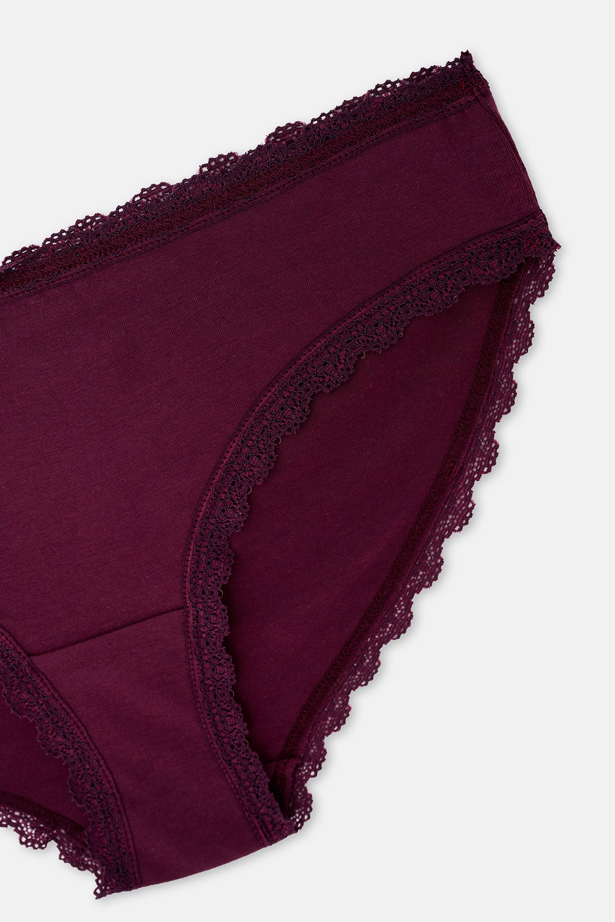 3'LÜ BEL VE PAÇA DANTEL DETAYLI DÜZ HIPSTER KÜLOT