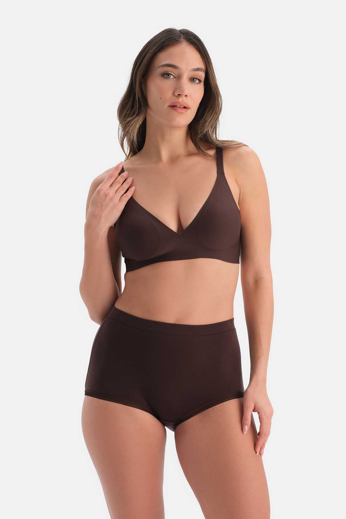 Kahverengi 1135KC Suzıe Balensiz Dikişsiz Sütyen