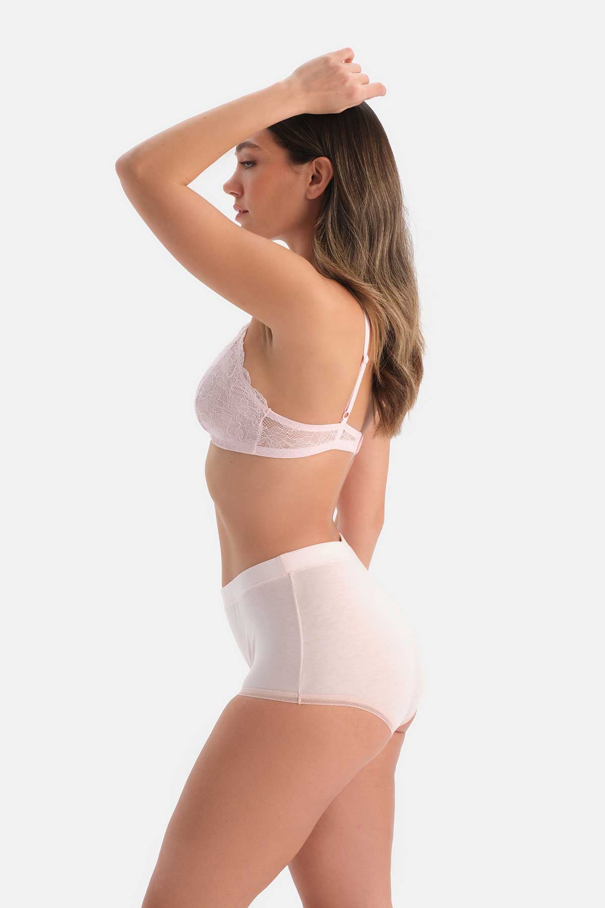Pembe Dantel Detaylı Boyshort Külot