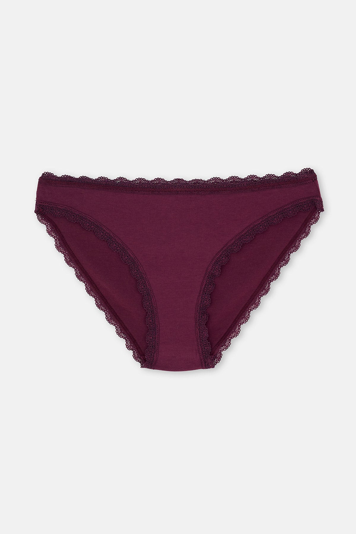 3'LÜ BEL VE PAÇA DANTEL DETAYLI DÜZ BRIEF KÜLOT