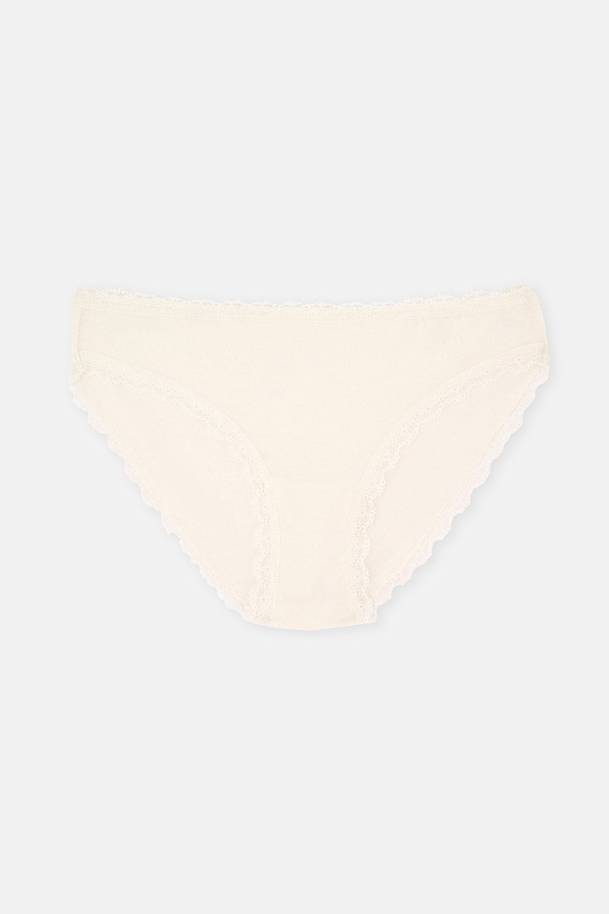 Ekru-Siyah 3'lü Bel ve Paça Dantel Detaylı Baskılı Brief Külot