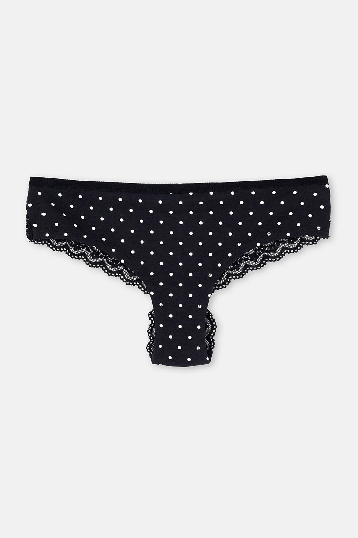 Ekru-Siyah Kadın 3'lü Desenli Brazilian Külot