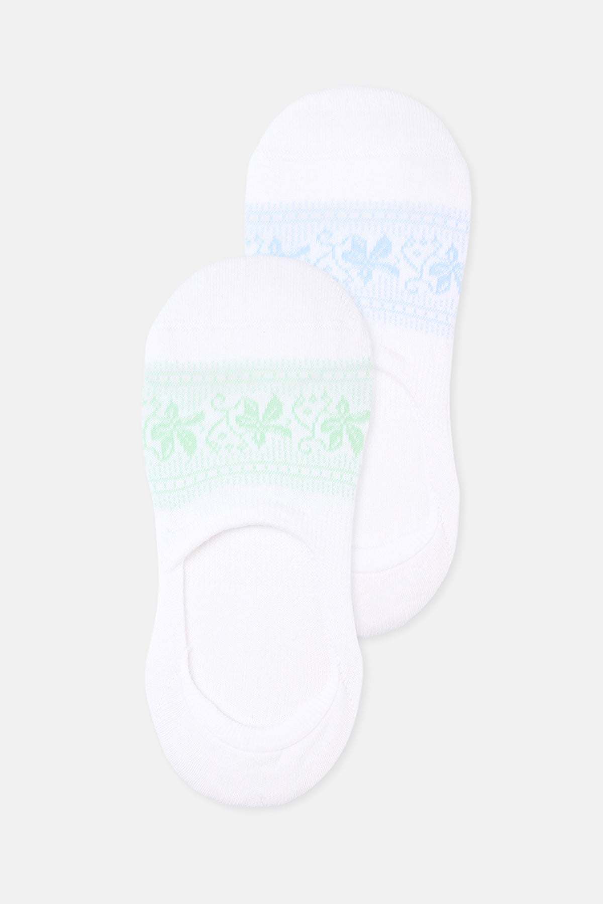 KADIN 2'Lİ ÇİÇEK DESENLİ PAMUK BABET ÇORABI