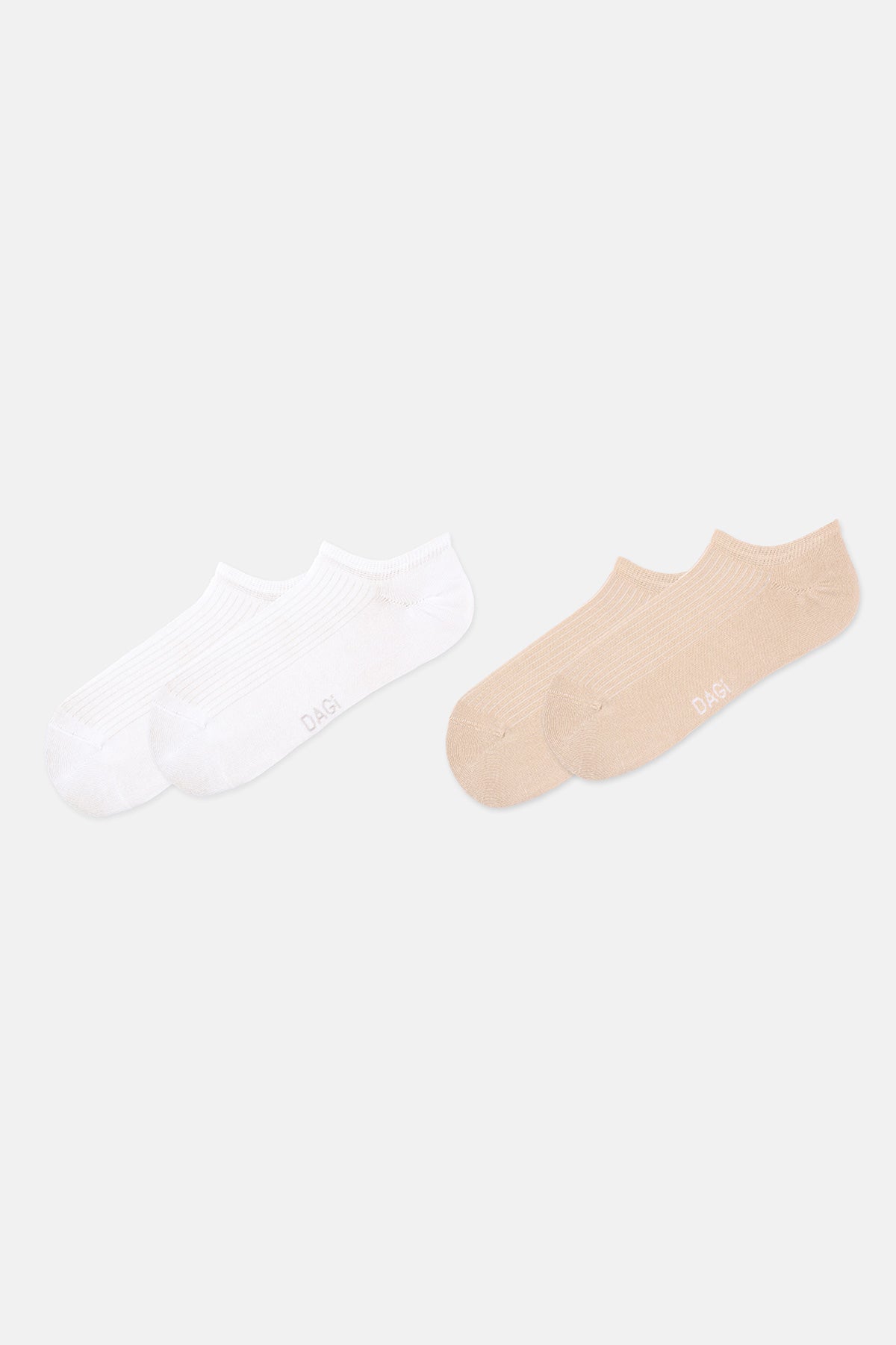 KADIN 2'Lİ MODAL RİBLİ PATİK ÇORAP