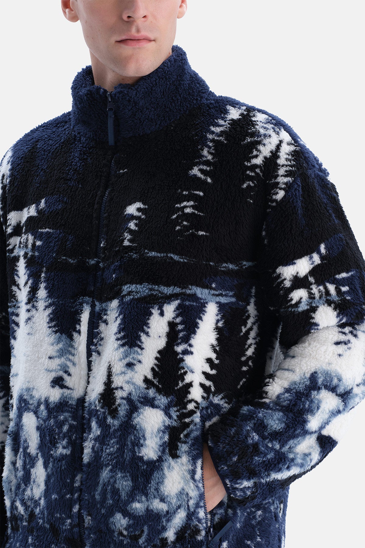 Lacivert Orman Manzaralı Sweatshirt