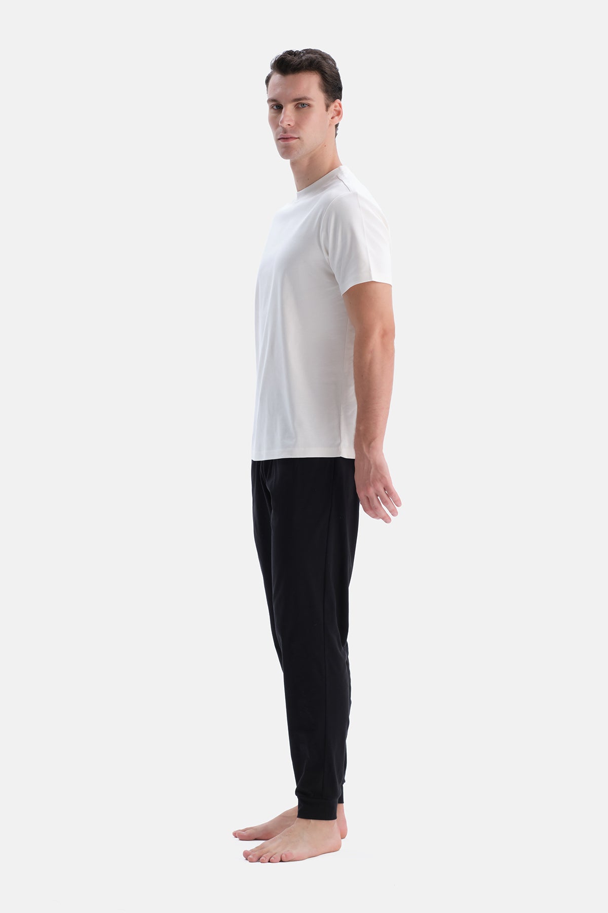 Haki-Siyah İkili Jogger Paça Pamuk Pantolon