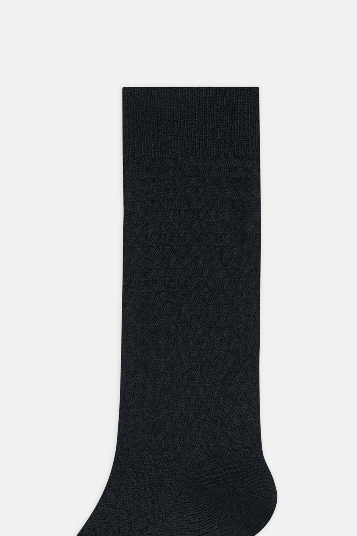 Siyah Erkek Minimal Desen Dokulu Bambu Soket Çorap