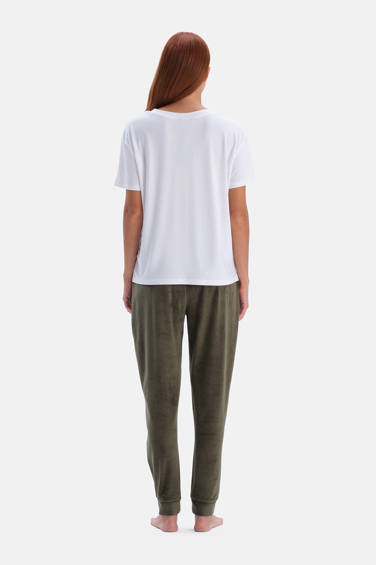 Haki-Siyah Jogger Paça Termal İkili Pantolon