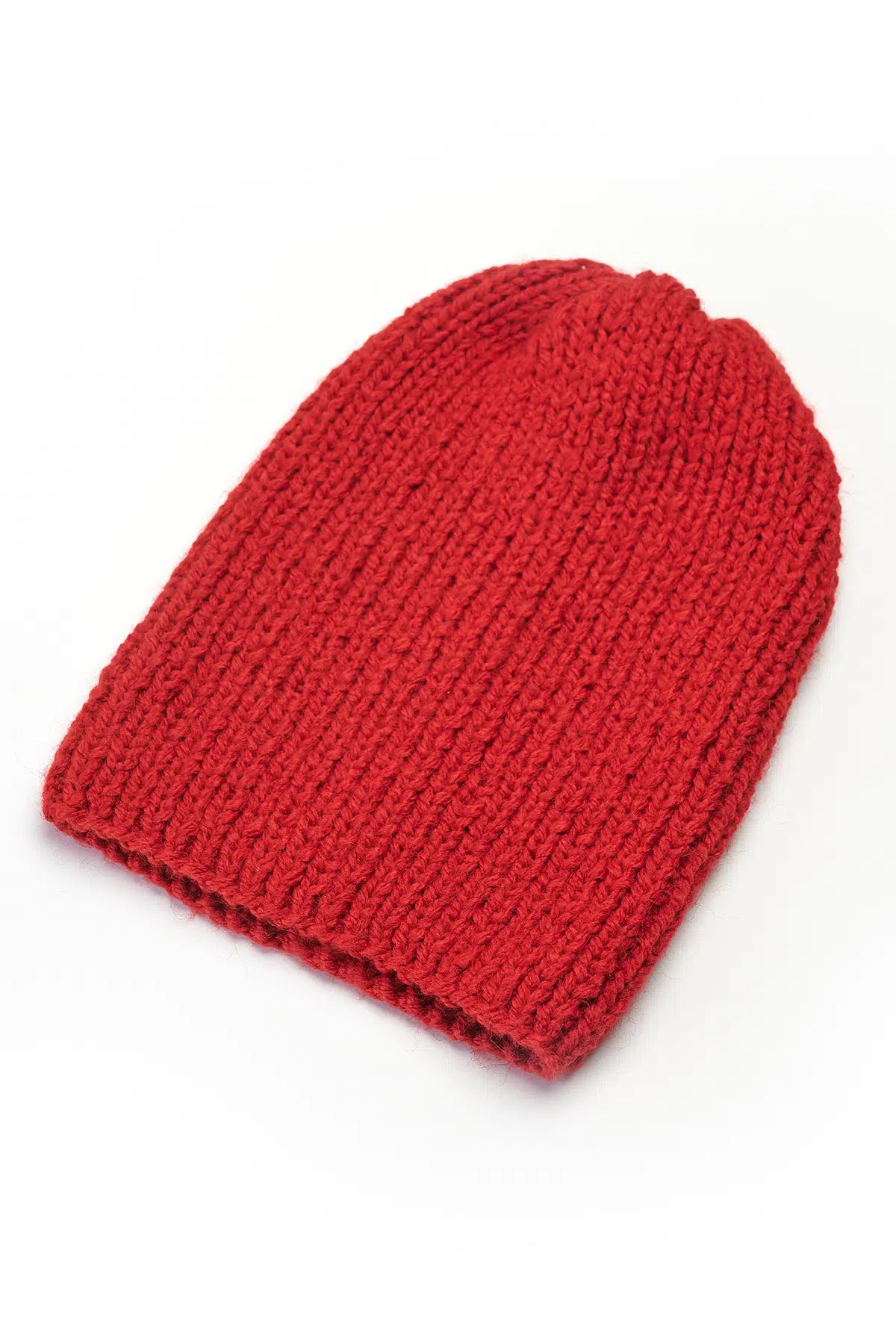 Kırmızı El Örgüsü Bere