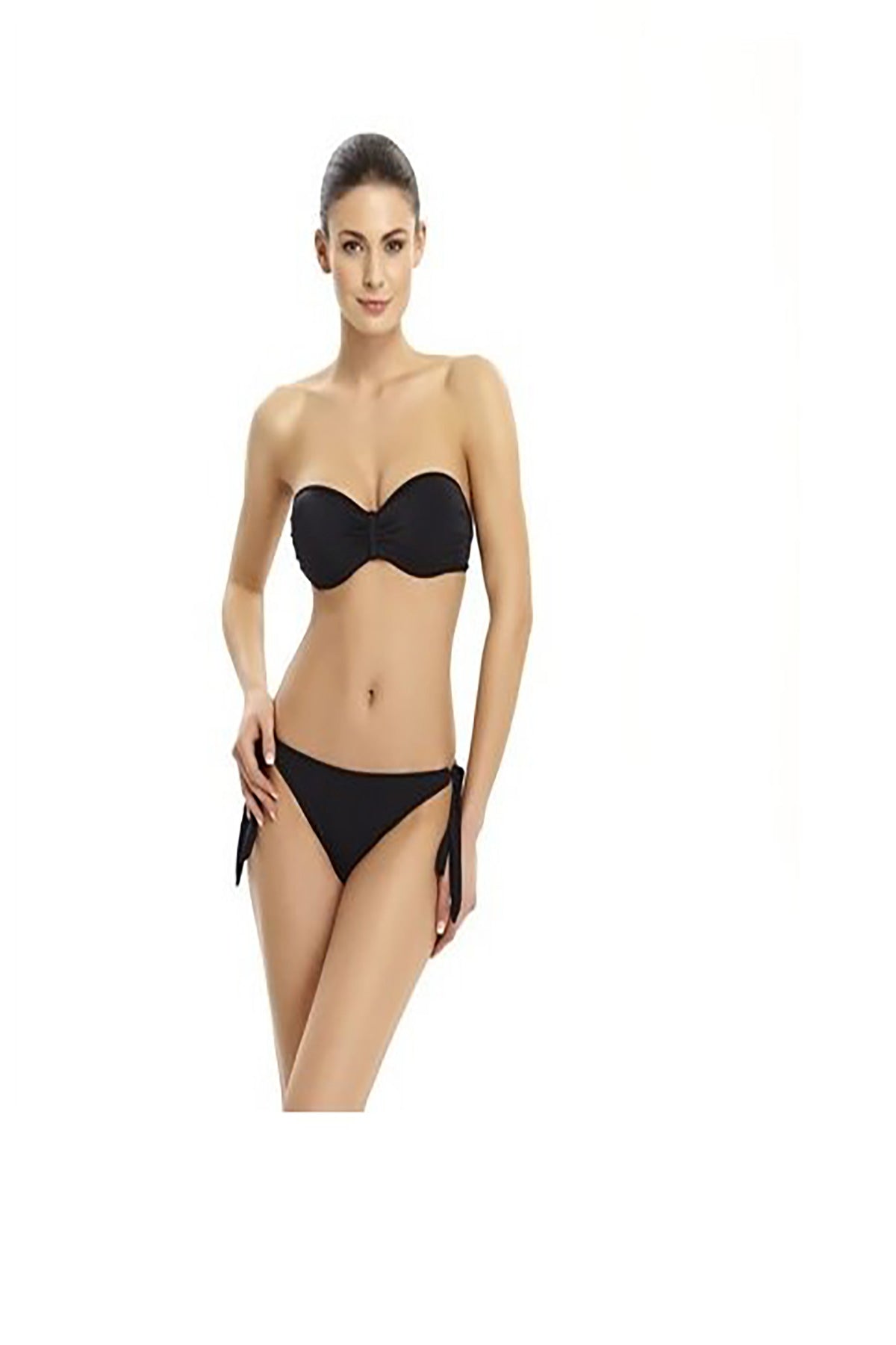 Siyah Bağcıklı Tek Bikini Alt