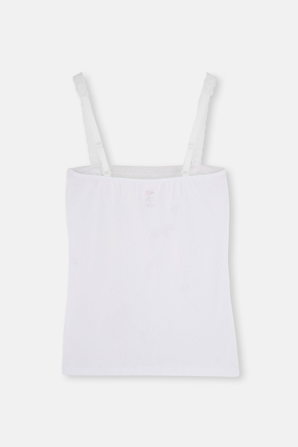 Beyaz Geniş Yaka Kalın Askılı Penye Kadın Atlet