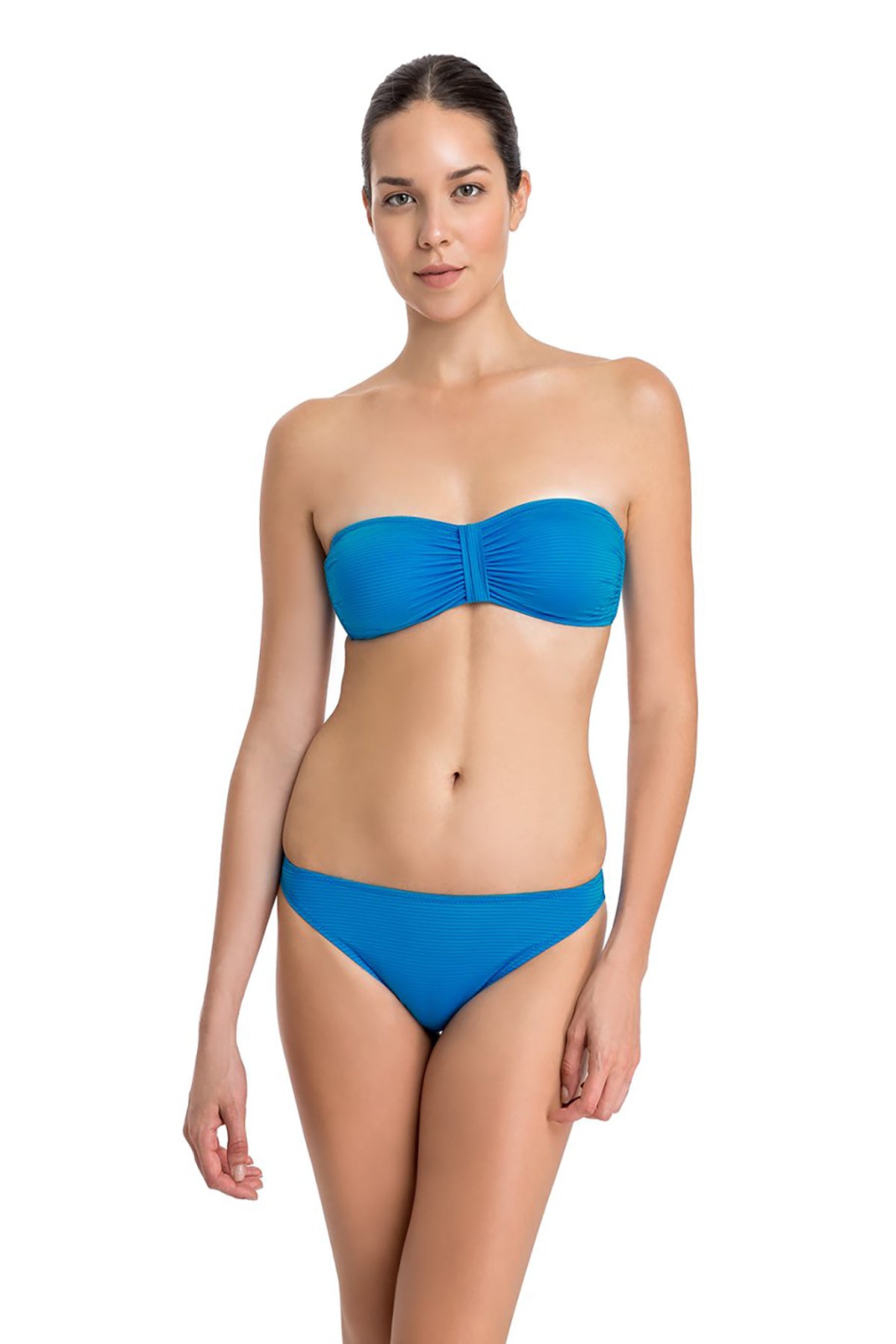 Mavi Straptez Bikini Üst