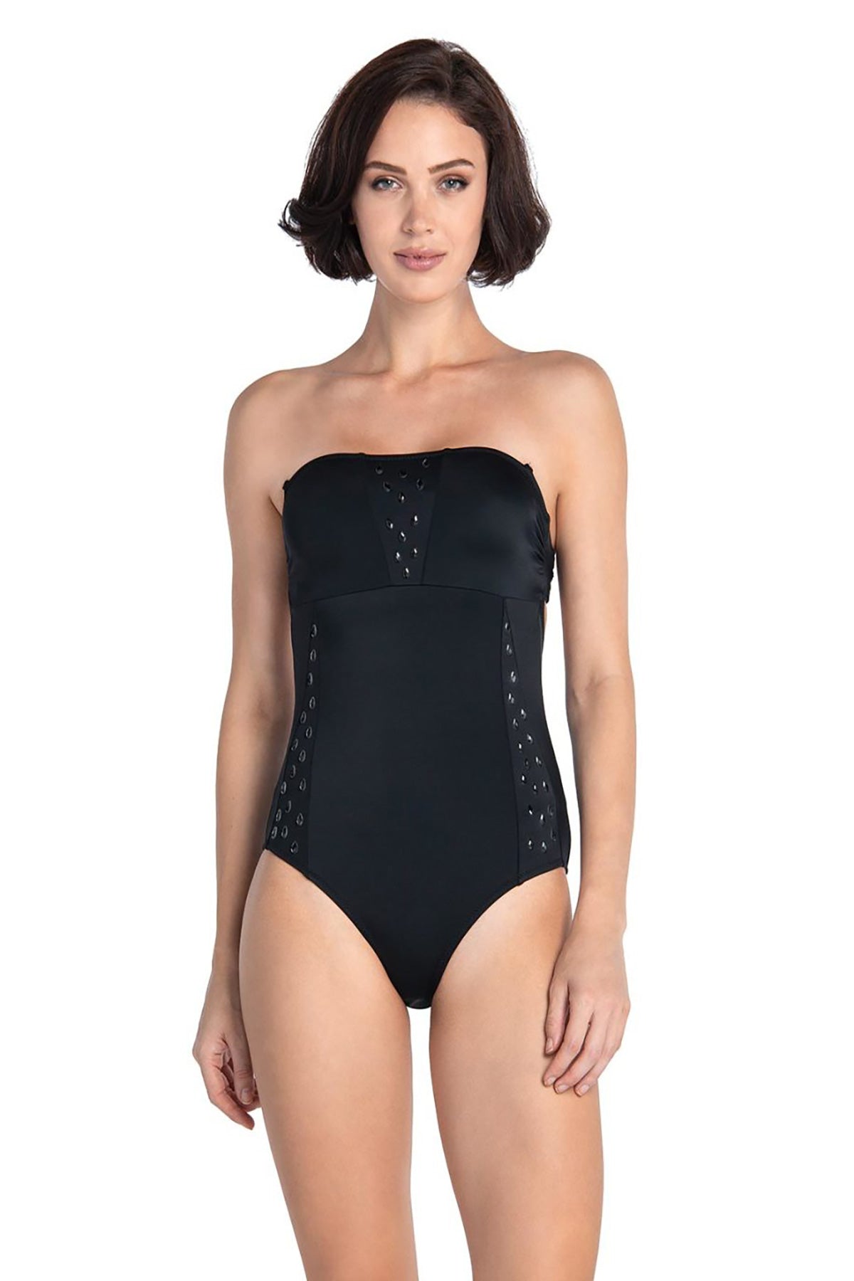 Siyah Damla Desenli Mayo