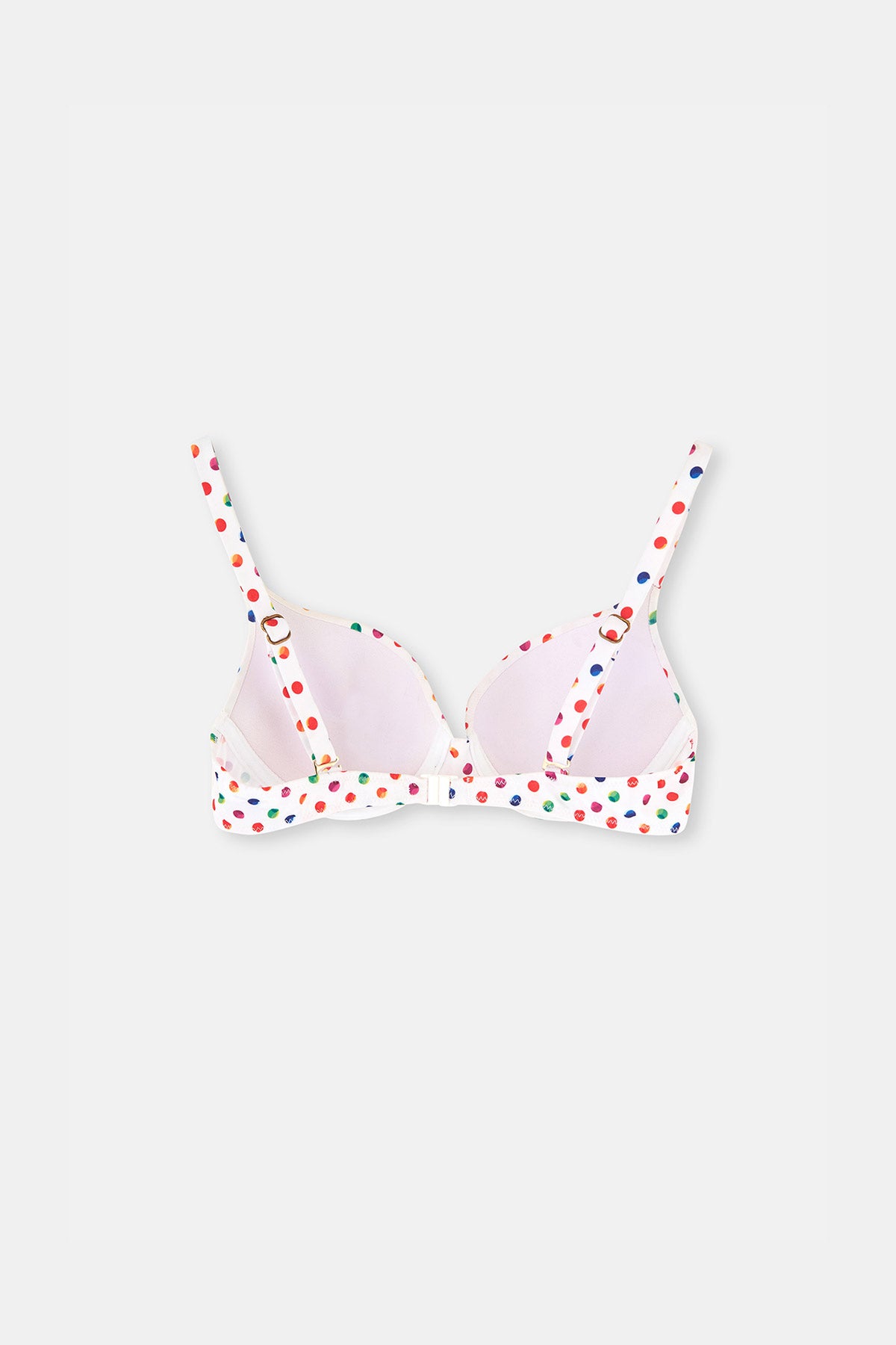 Beyaz Puanlı Kaplı Bikini Üst