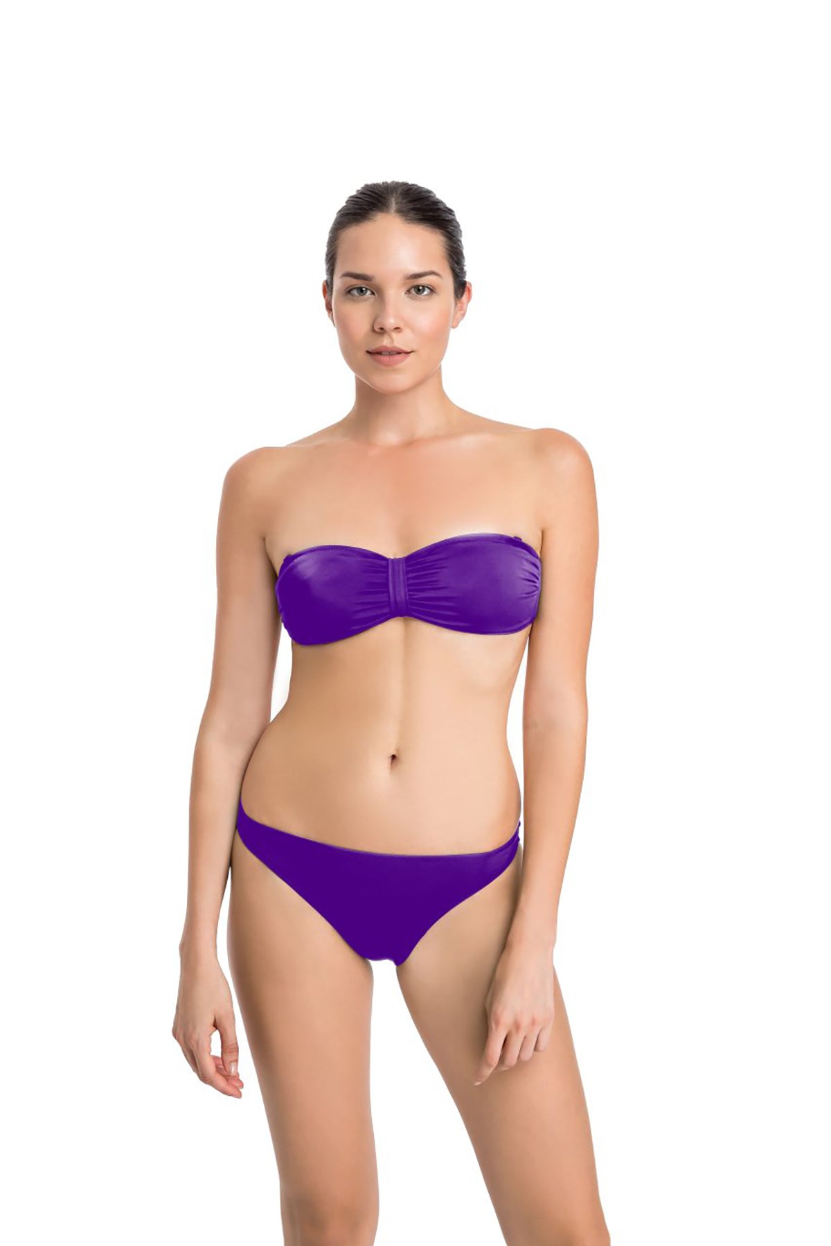 Mor Orta Kenar Normal Bel Tek Bikini Alt